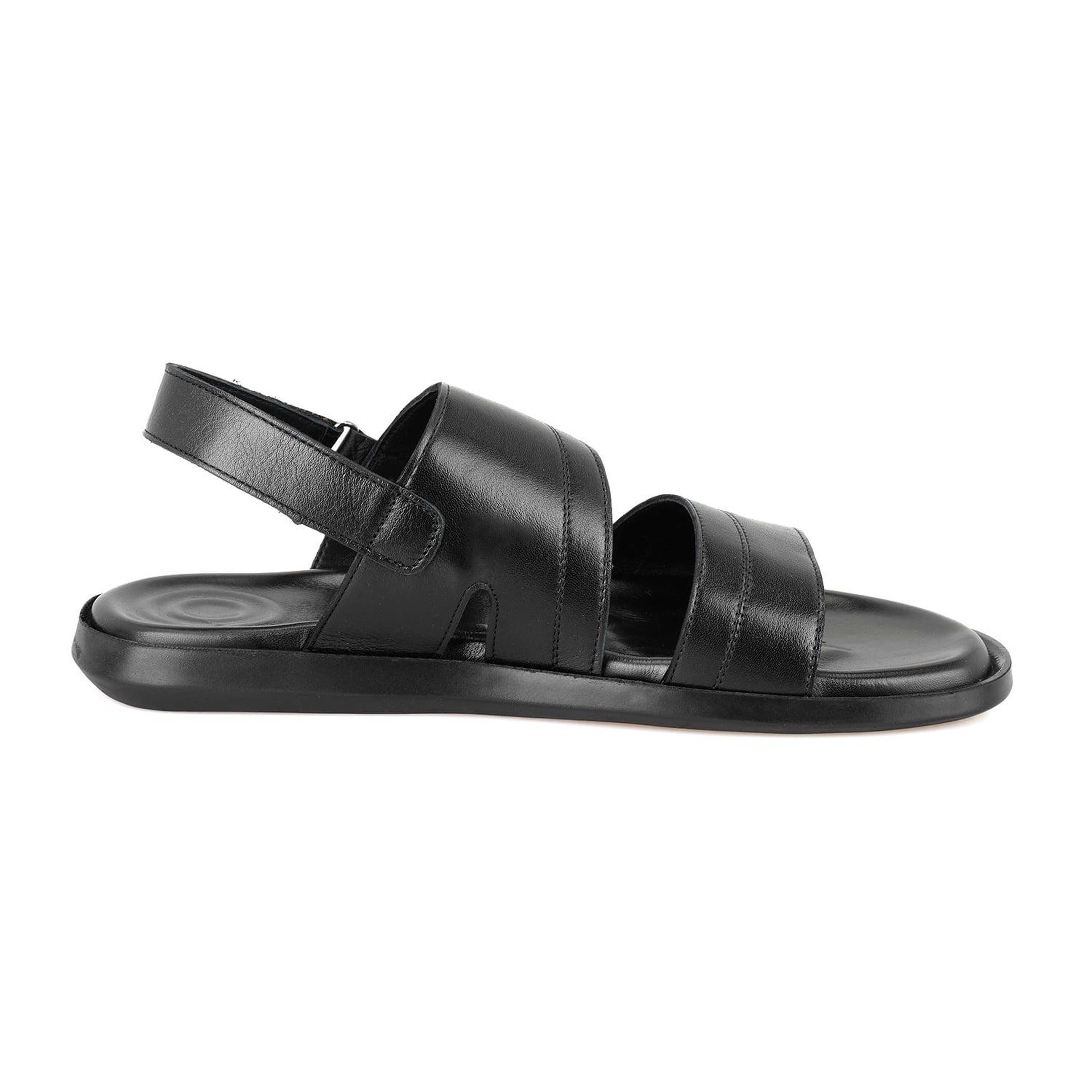 Jack Siyah Erkek Deri Sandalet