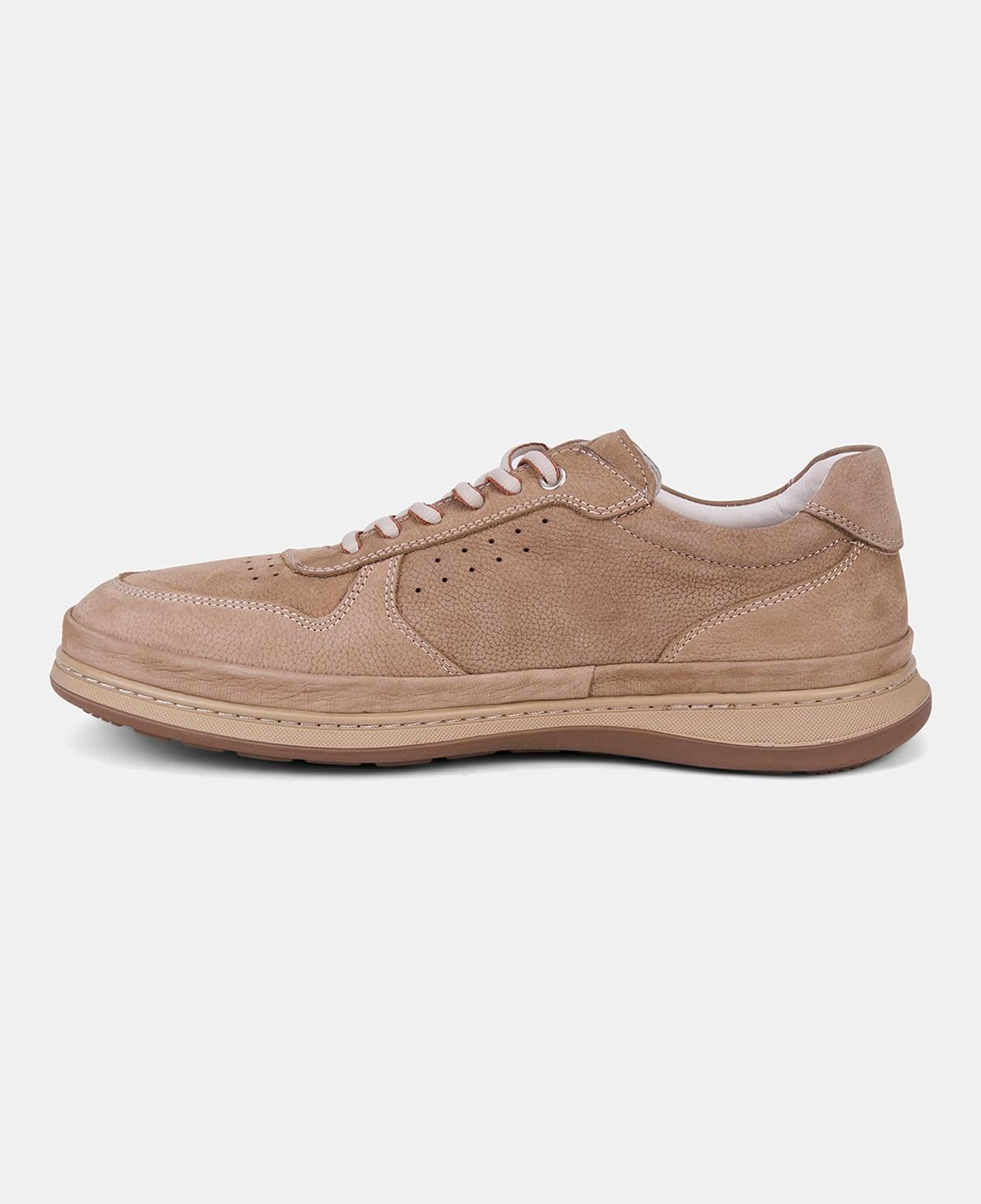 Erkek Vizon DesaComfort Bağcıklı Nubuk Deri Sneaker