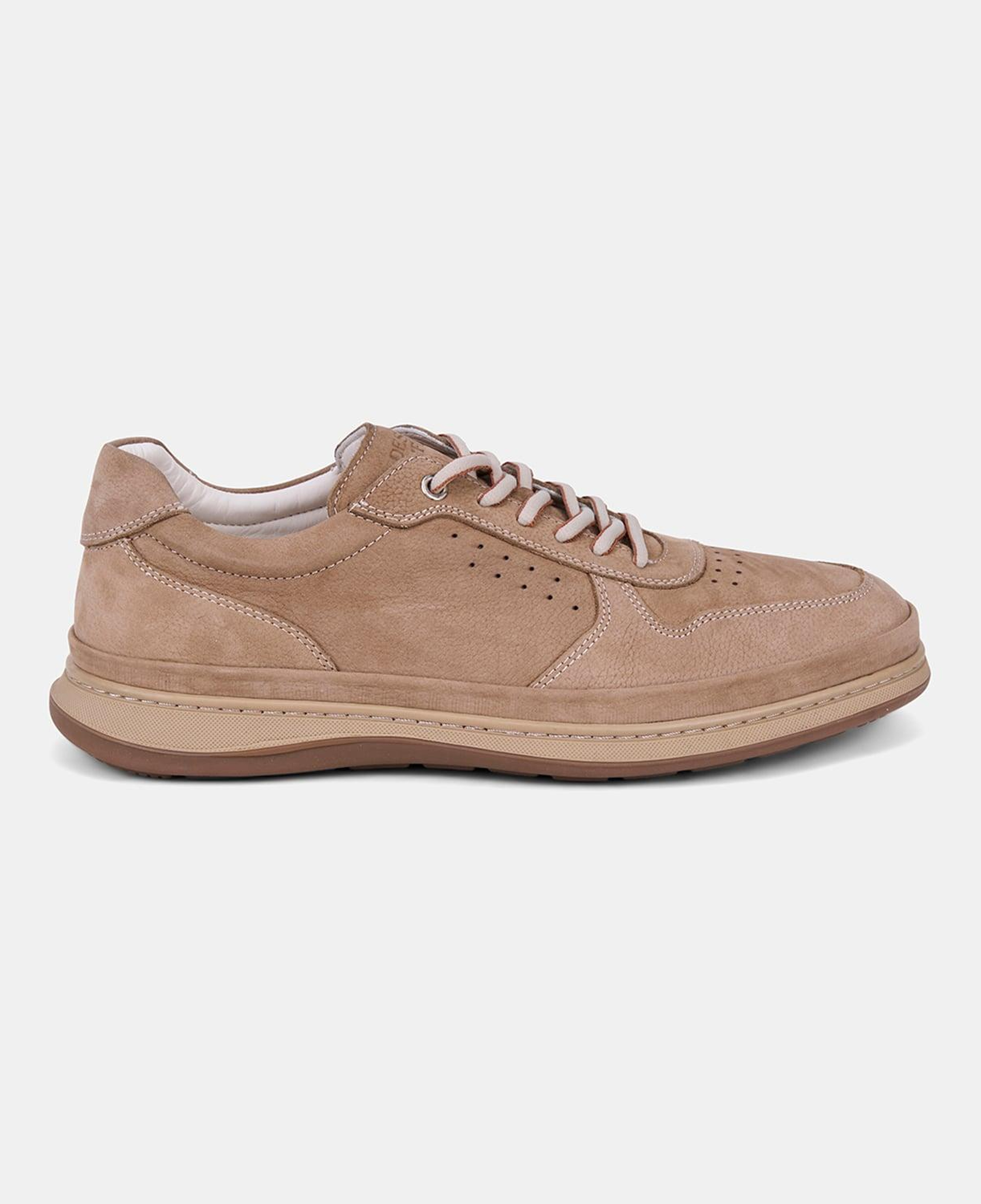 Erkek Vizon DesaComfort Bağcıklı Nubuk Deri Sneaker