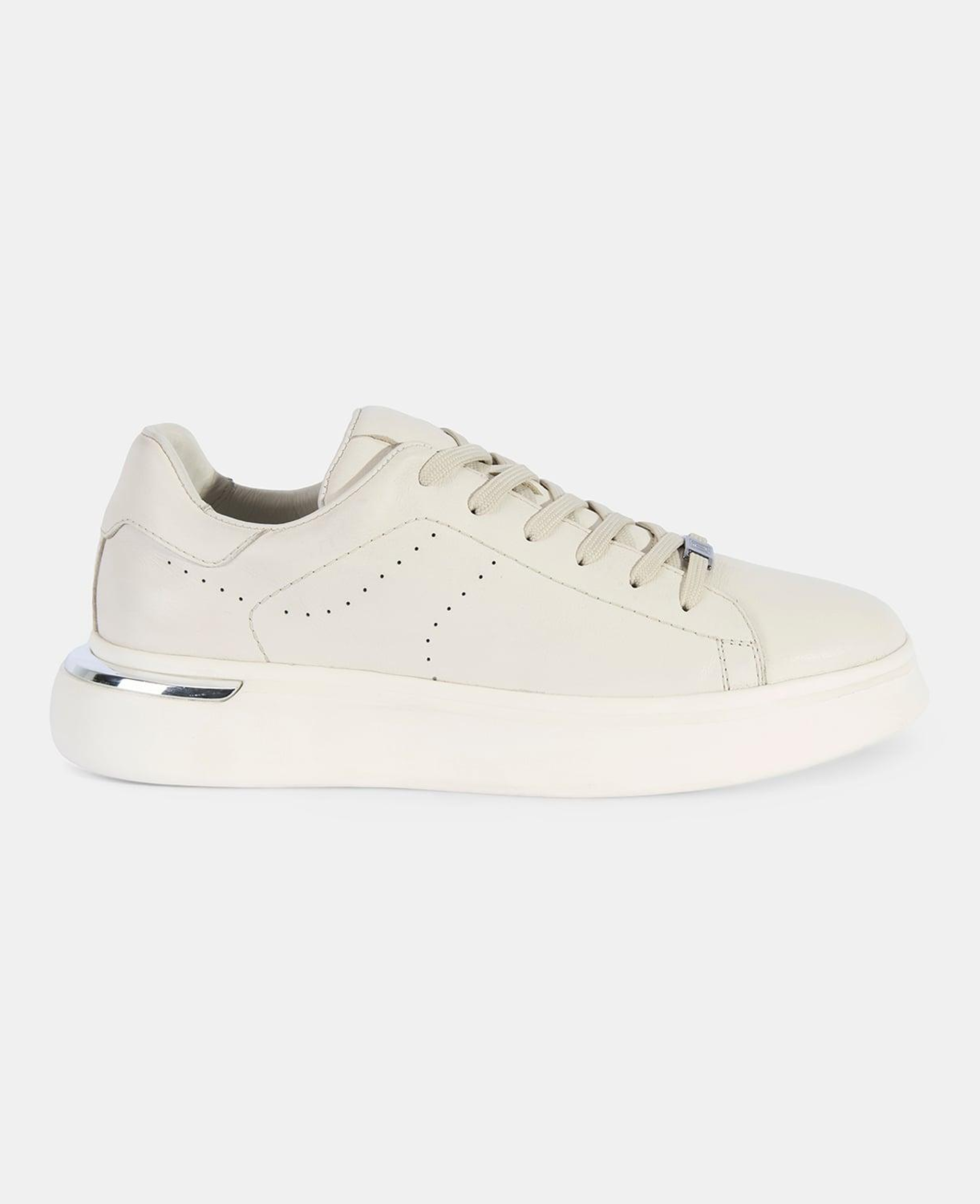 Erkek Beyaz DesaComfort Kalın Tabanlı Deri Sneaker