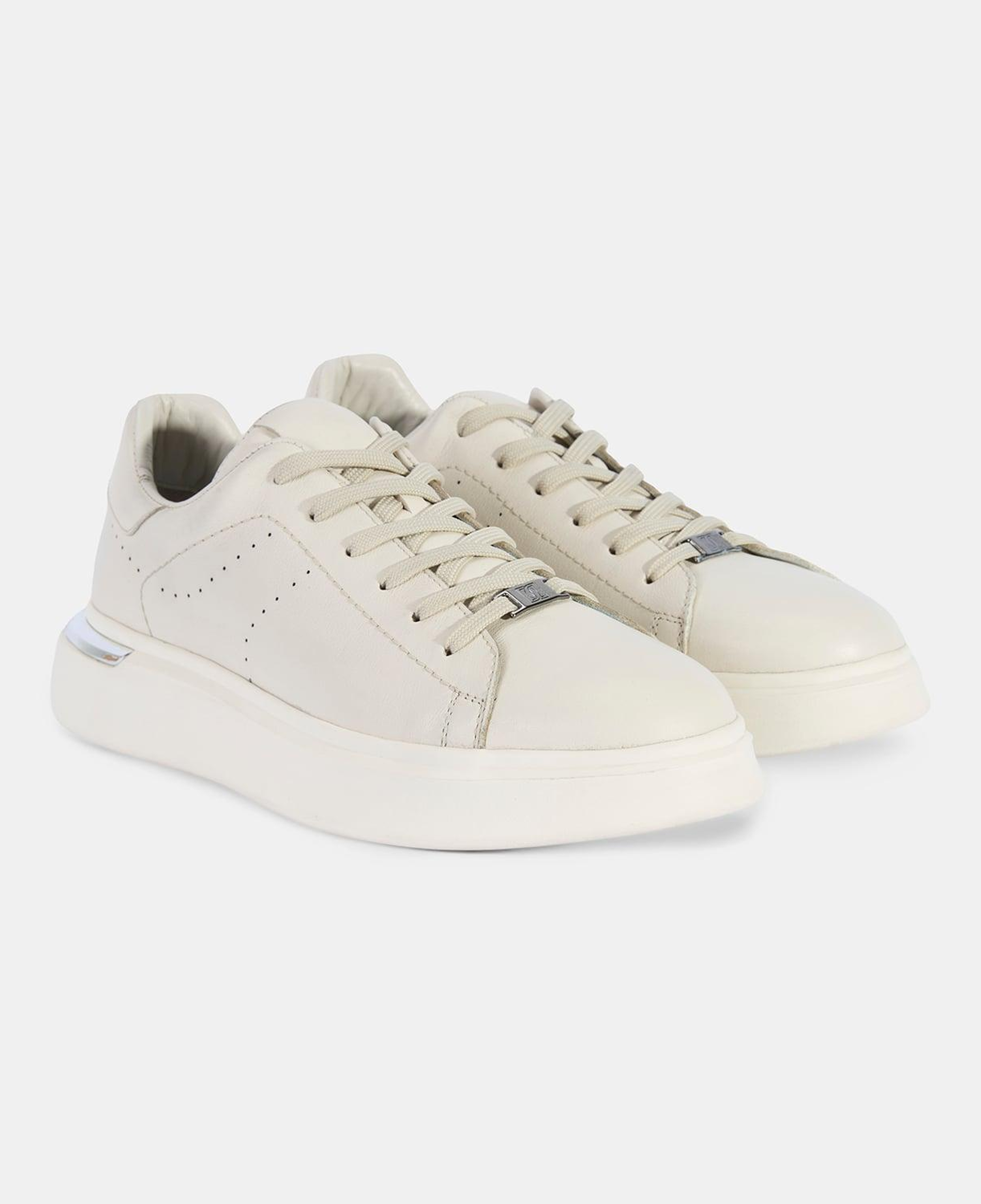 Erkek Beyaz DesaComfort Kalın Tabanlı Deri Sneaker