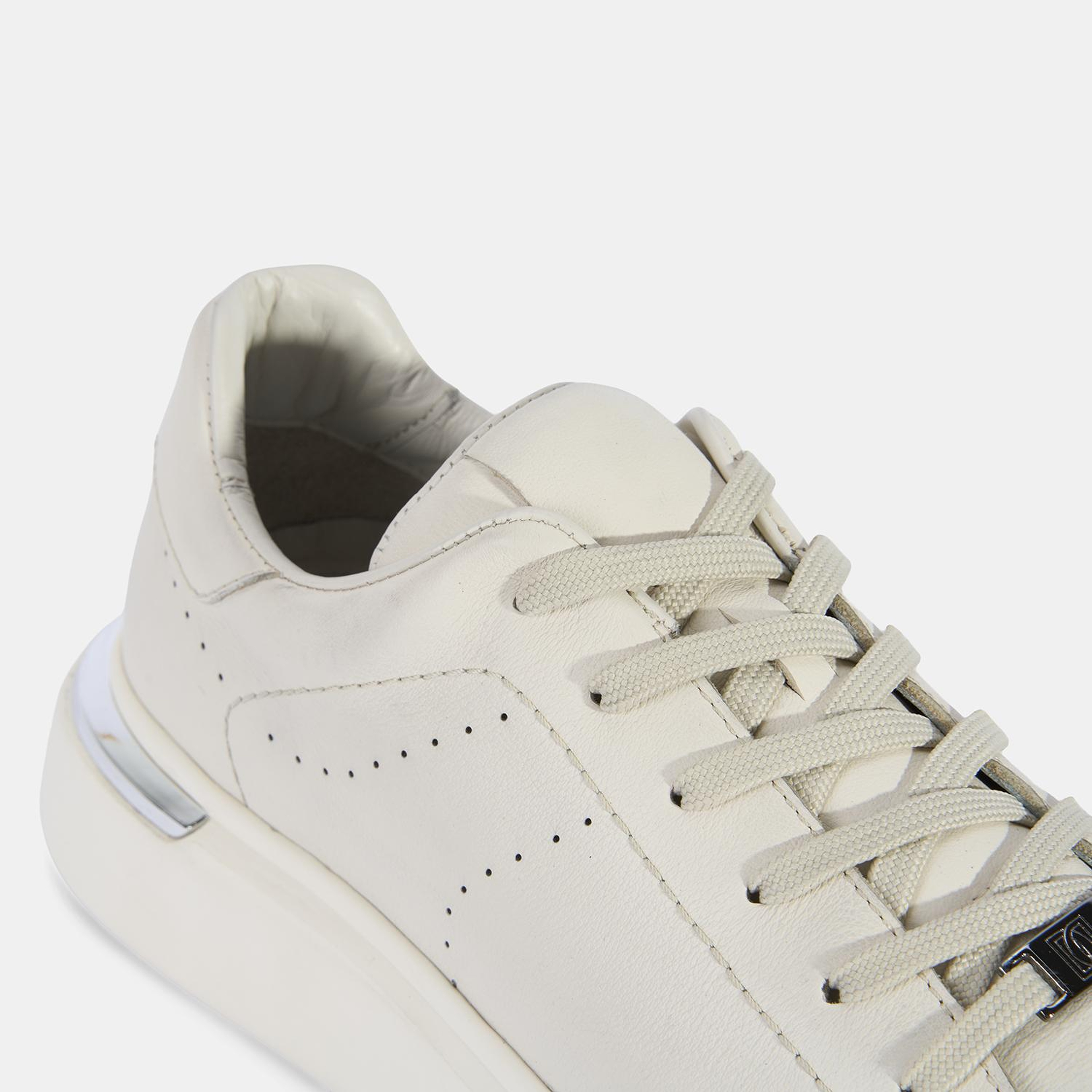 Erkek Beyaz DesaComfort Kalın Tabanlı Deri Sneaker