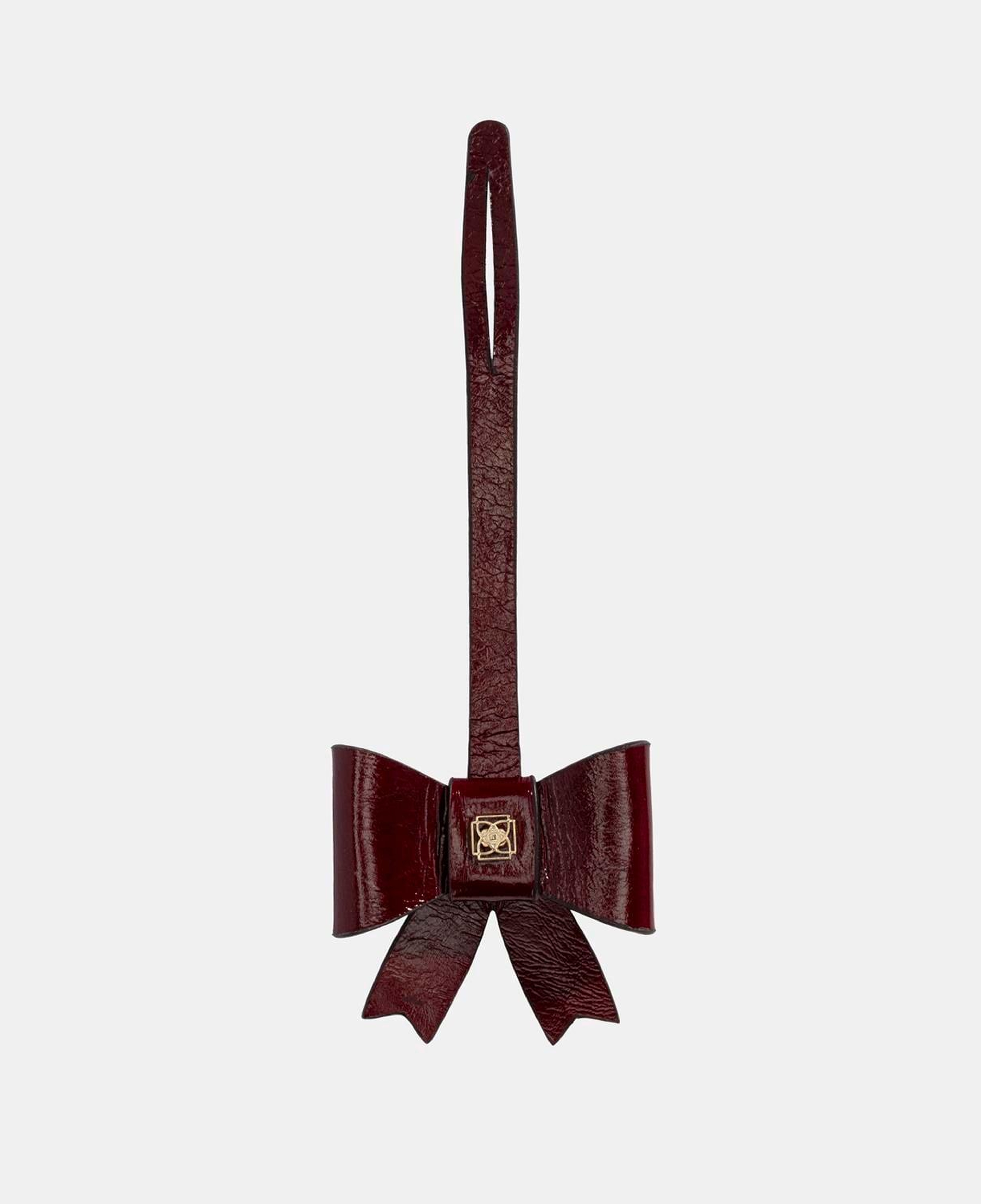 Bordo Fiyonk Figürlü Deri Charm