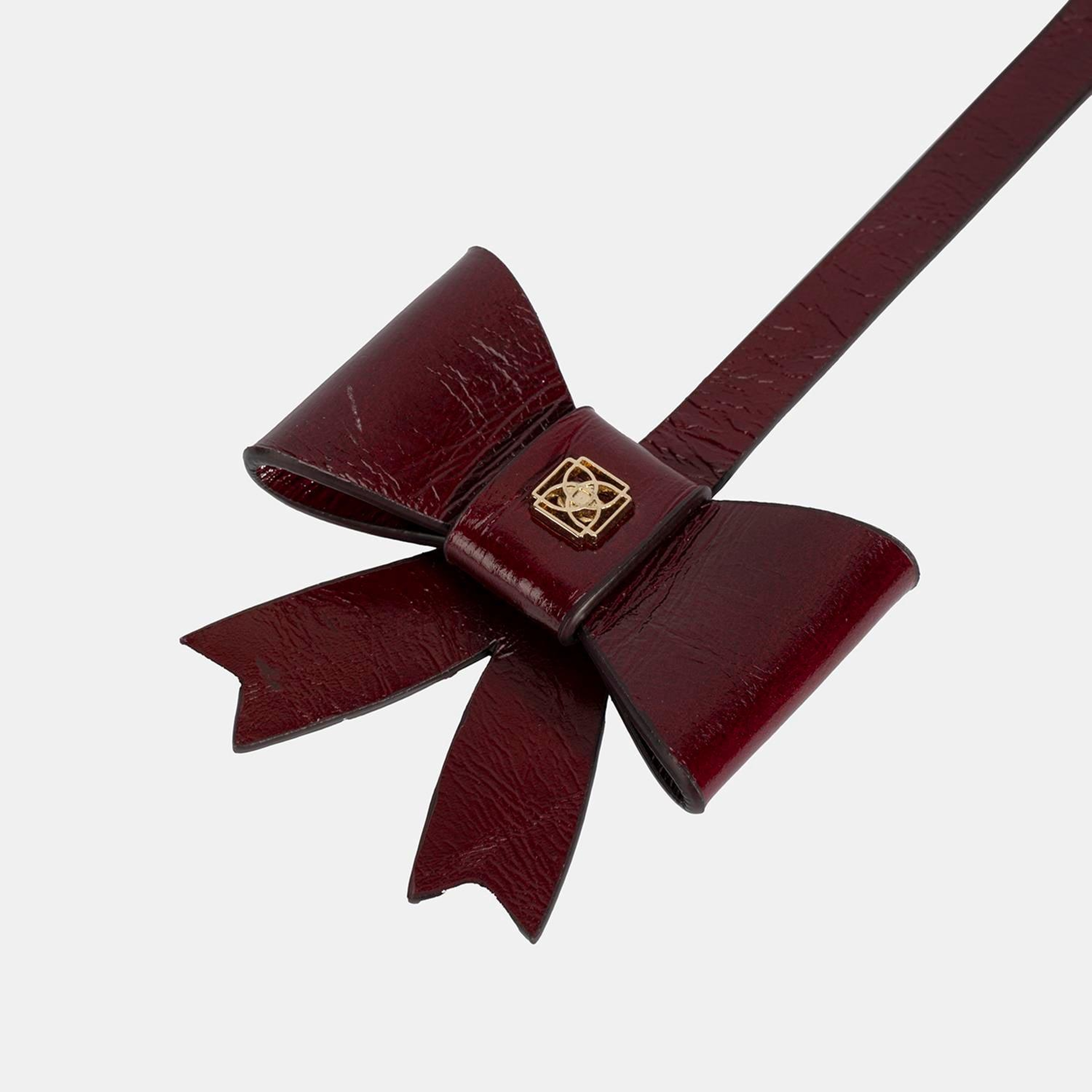 Bordo Fiyonk Figürlü Deri Charm