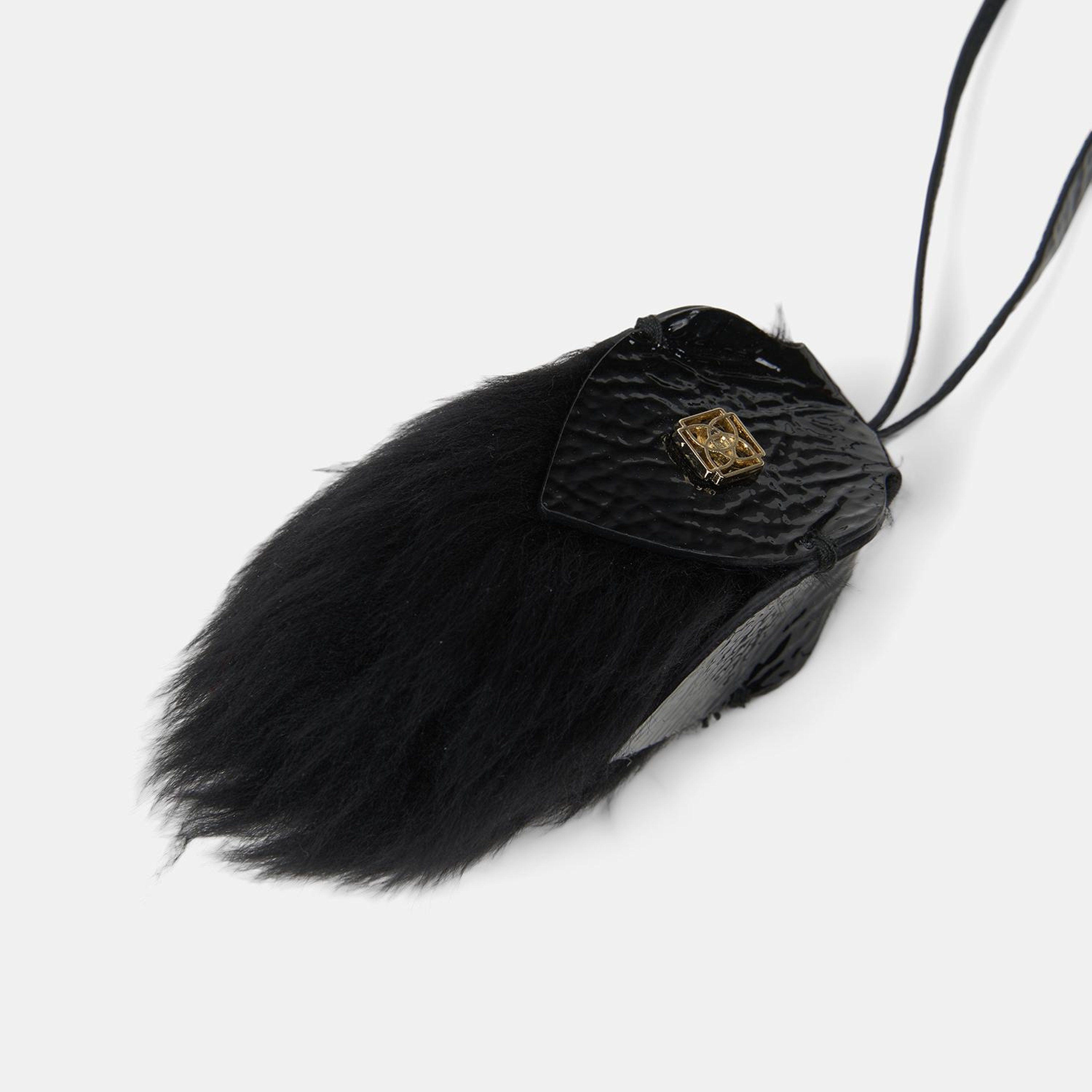 Siyah Kürklü Deri Charm