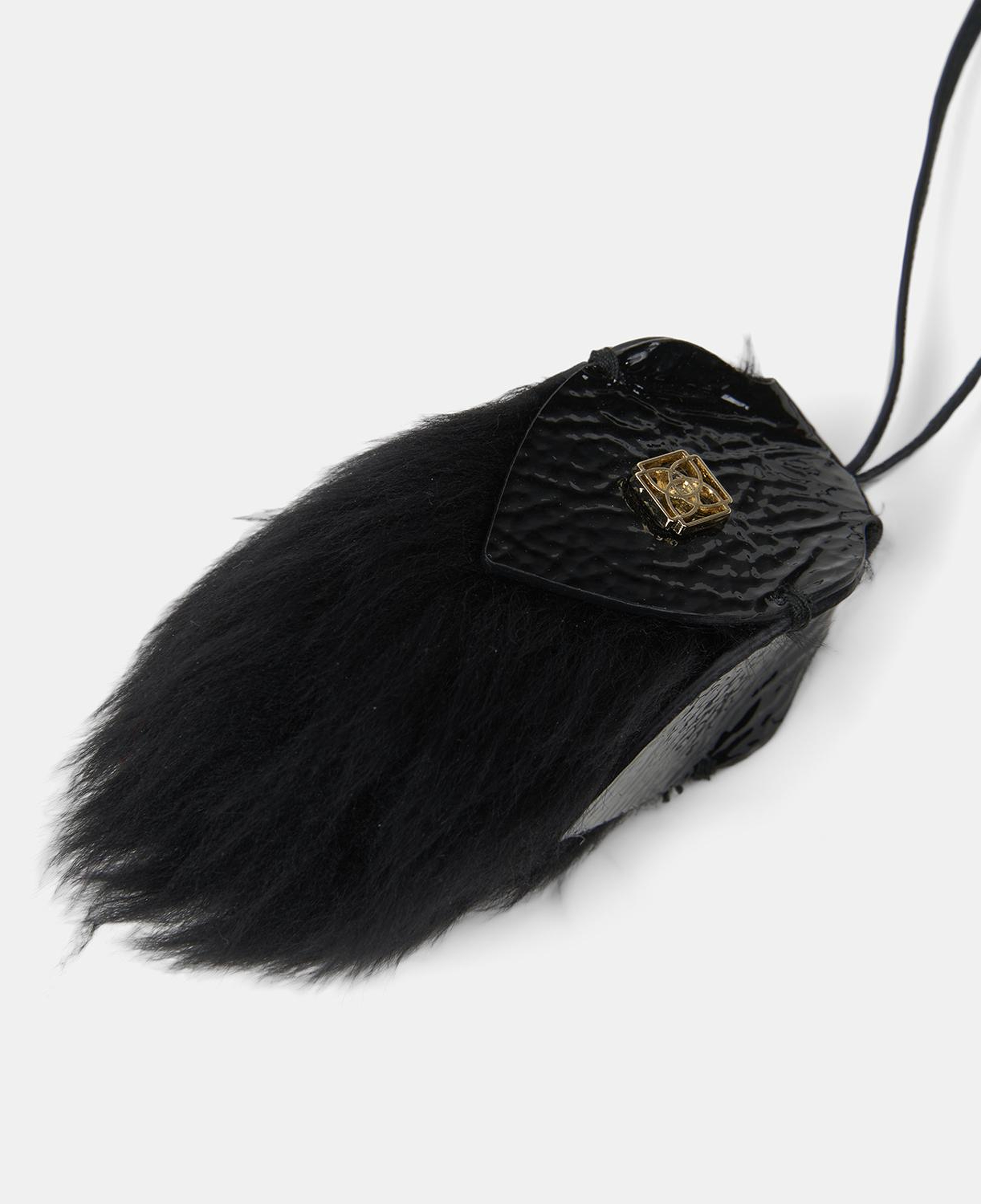 Siyah Kürklü Deri Charm