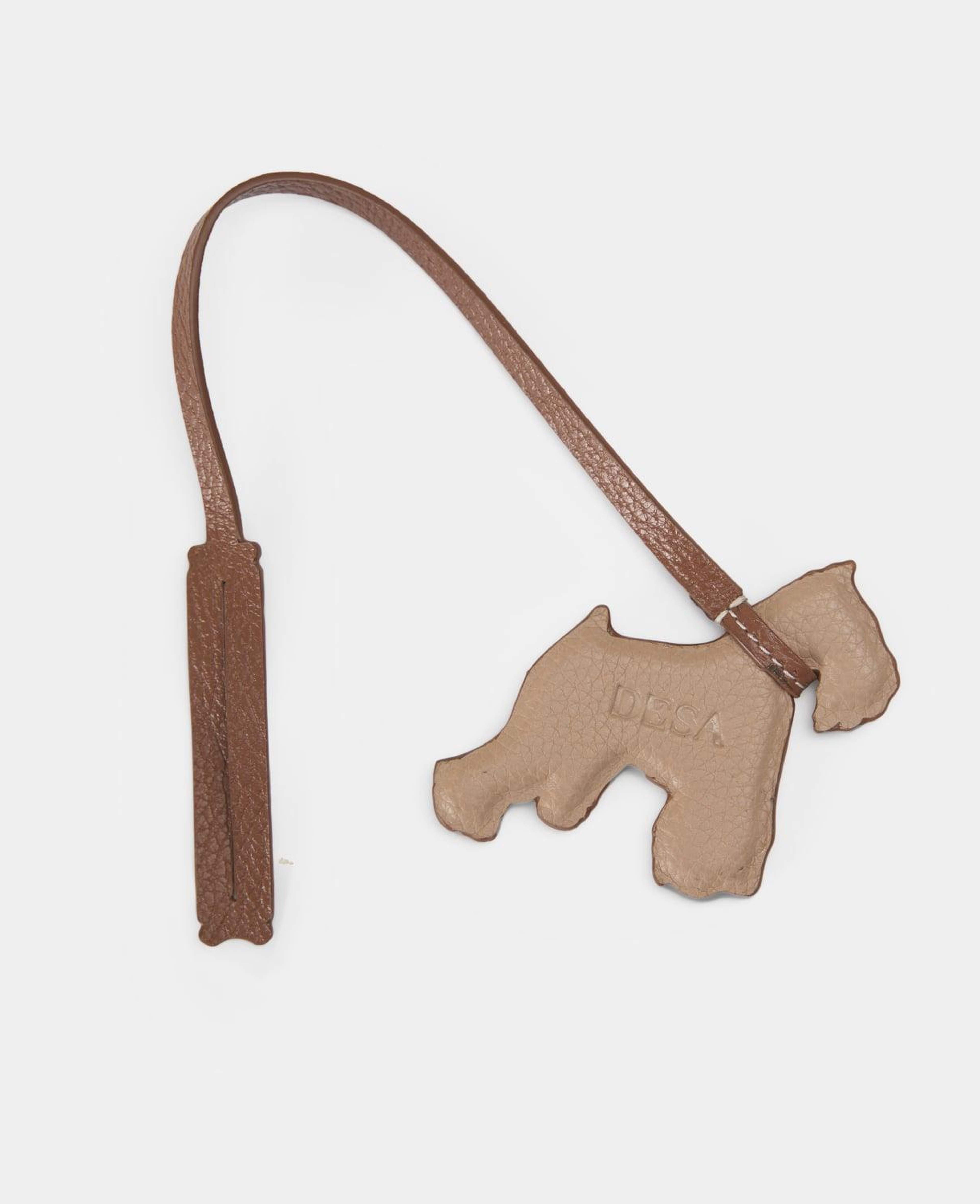 Kahve Köpek Figürlü Deri Charm