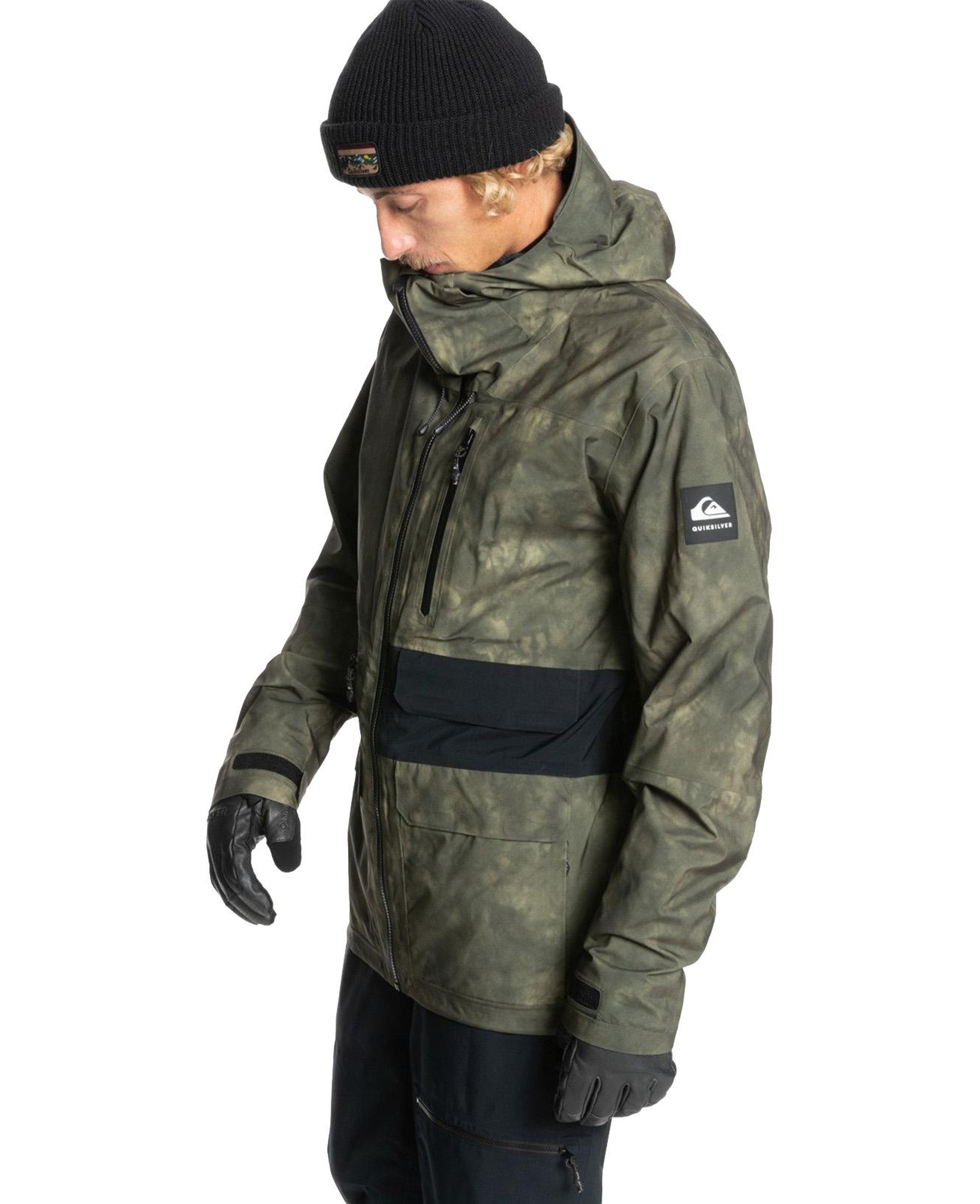 Quiksilver Black Alder Stretch Gore-Tex Erkek Yeşil Snowboard Ceketi