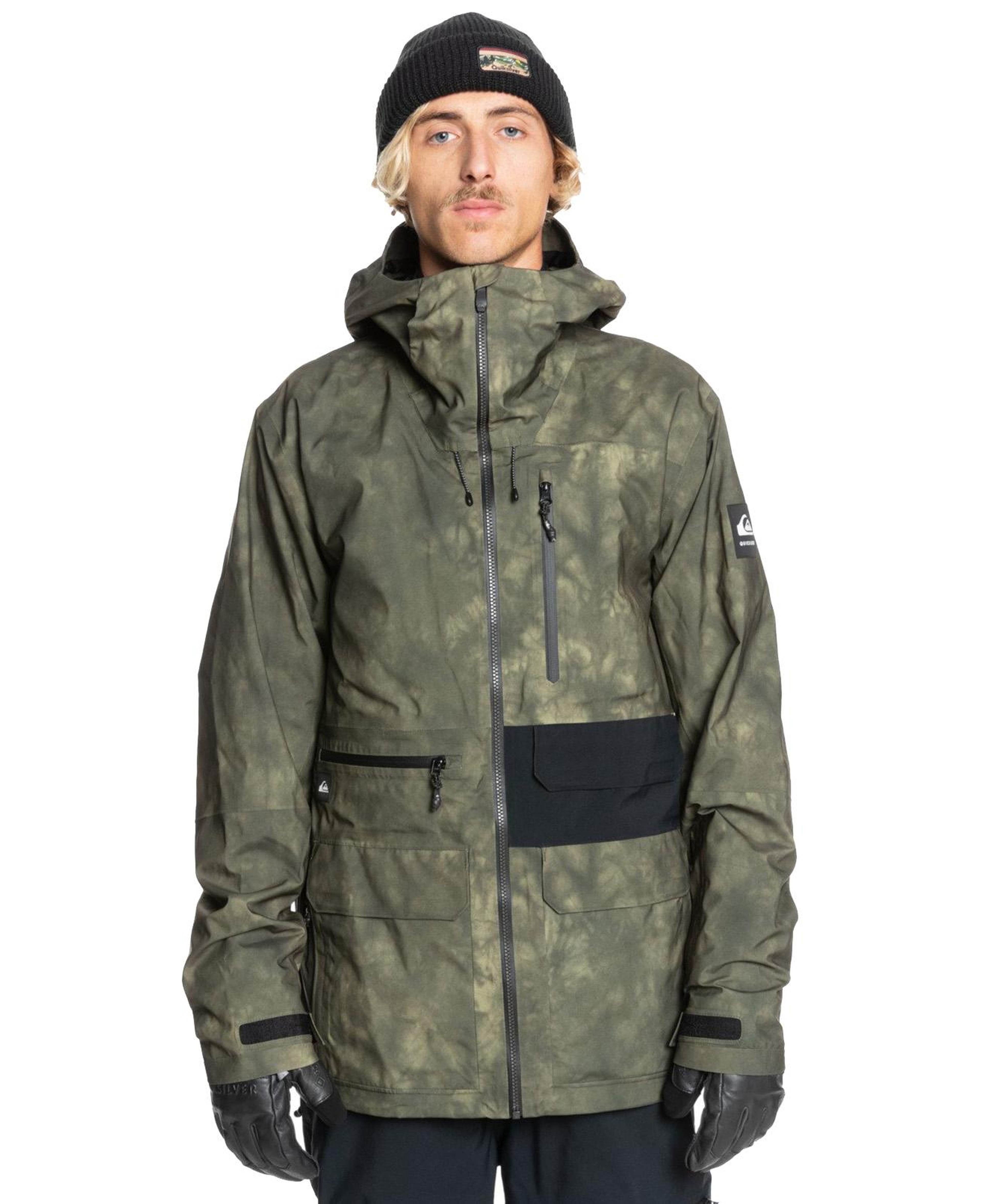 Quiksilver Black Alder Stretch Gore-Tex Erkek Yeşil Snowboard Ceketi