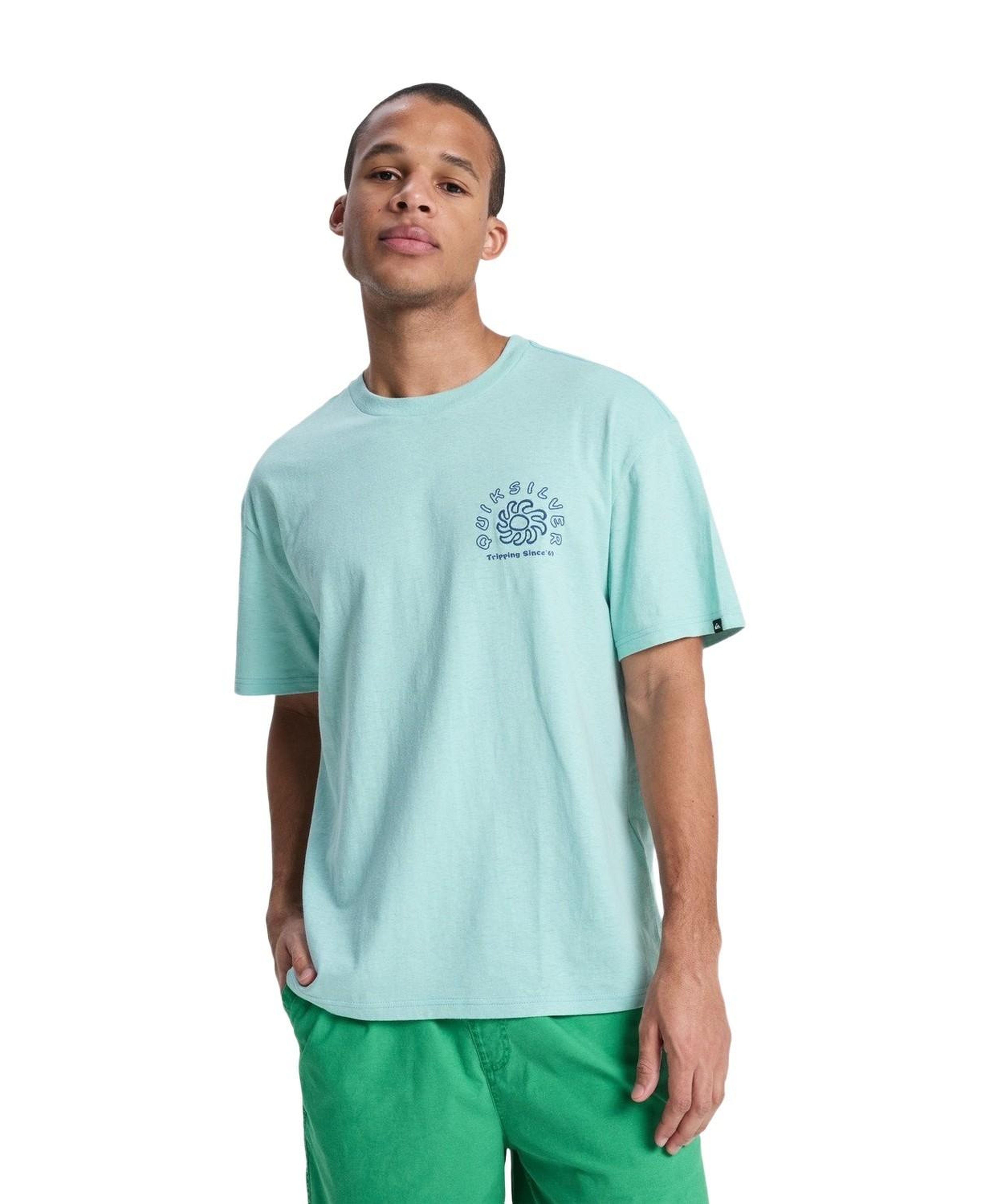 Quiksilver Curve Palm Erkek Mavi Tişört