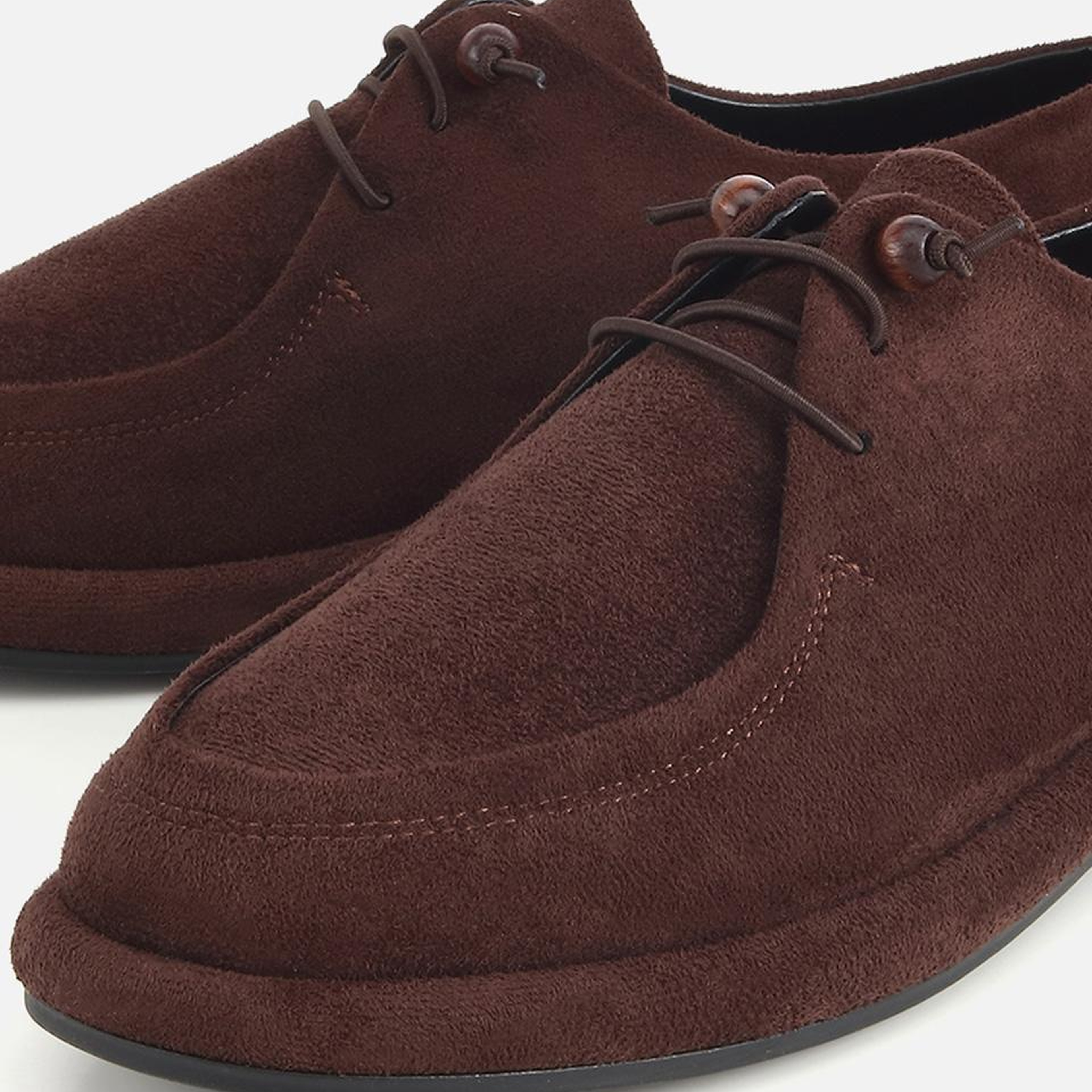 Kadın Kahverengi Süet Bağcıklı Loafer
