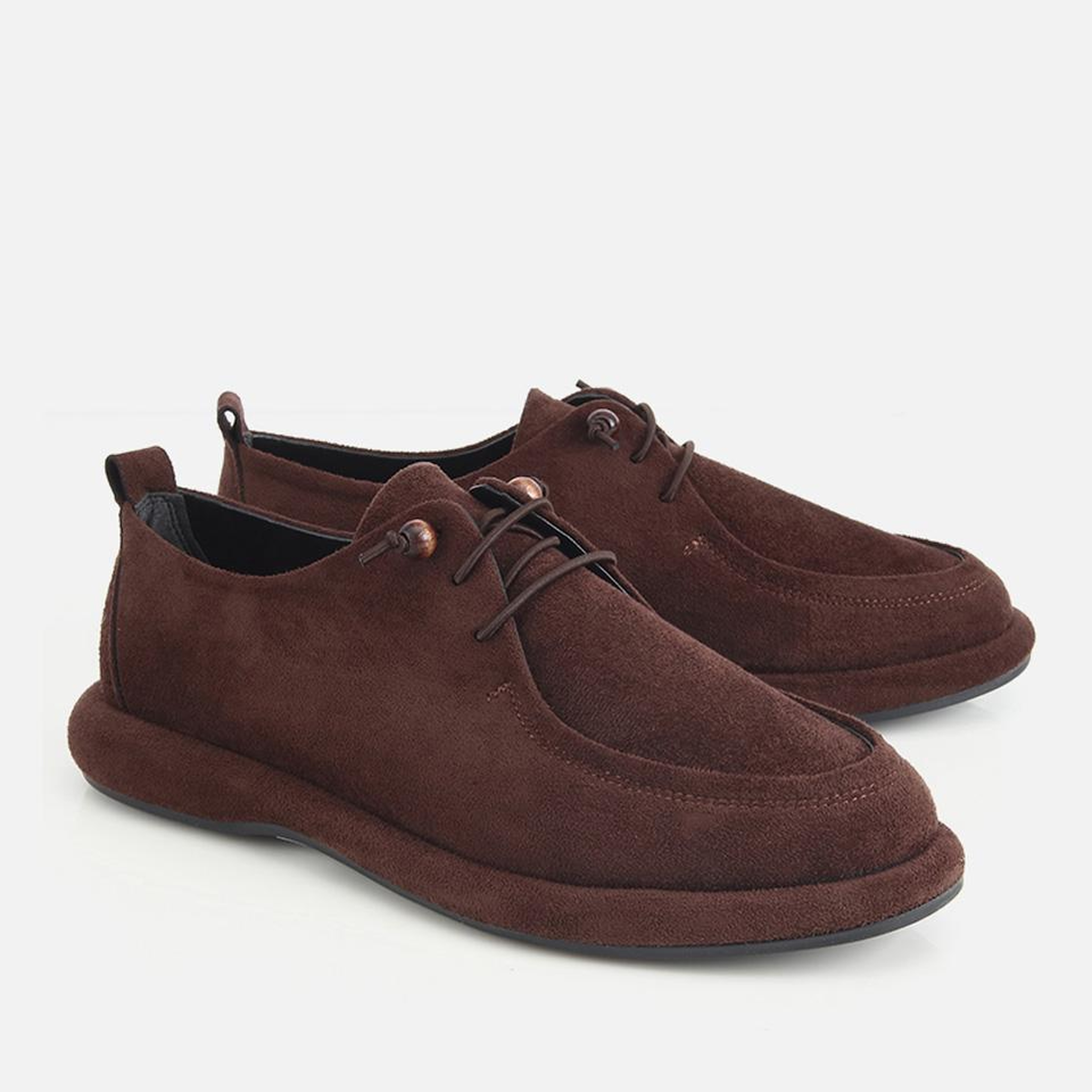 Kadın Kahverengi Süet Bağcıklı Loafer