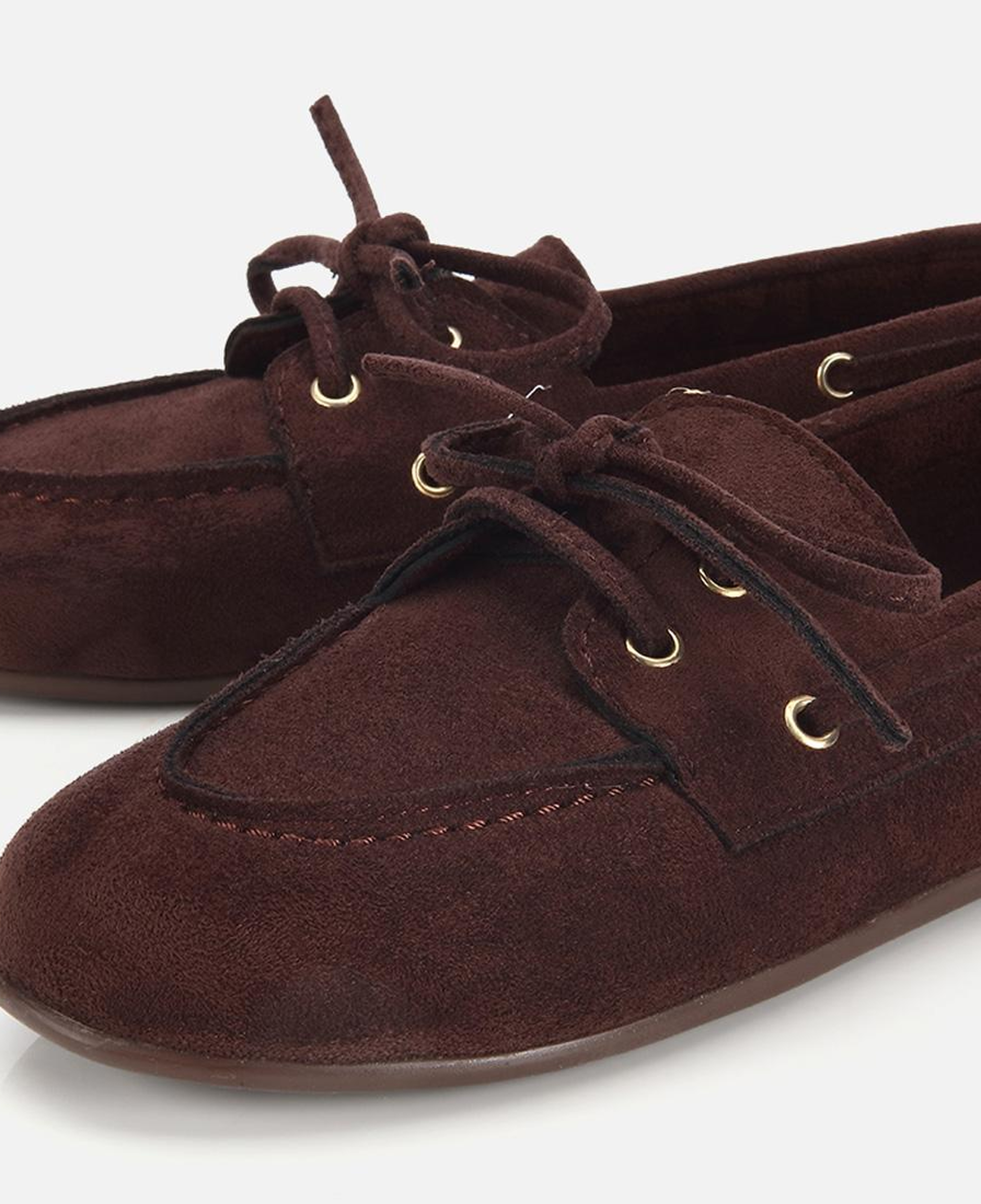 Kadın Kahverengi Süet Bağcık Detaylı Loafer