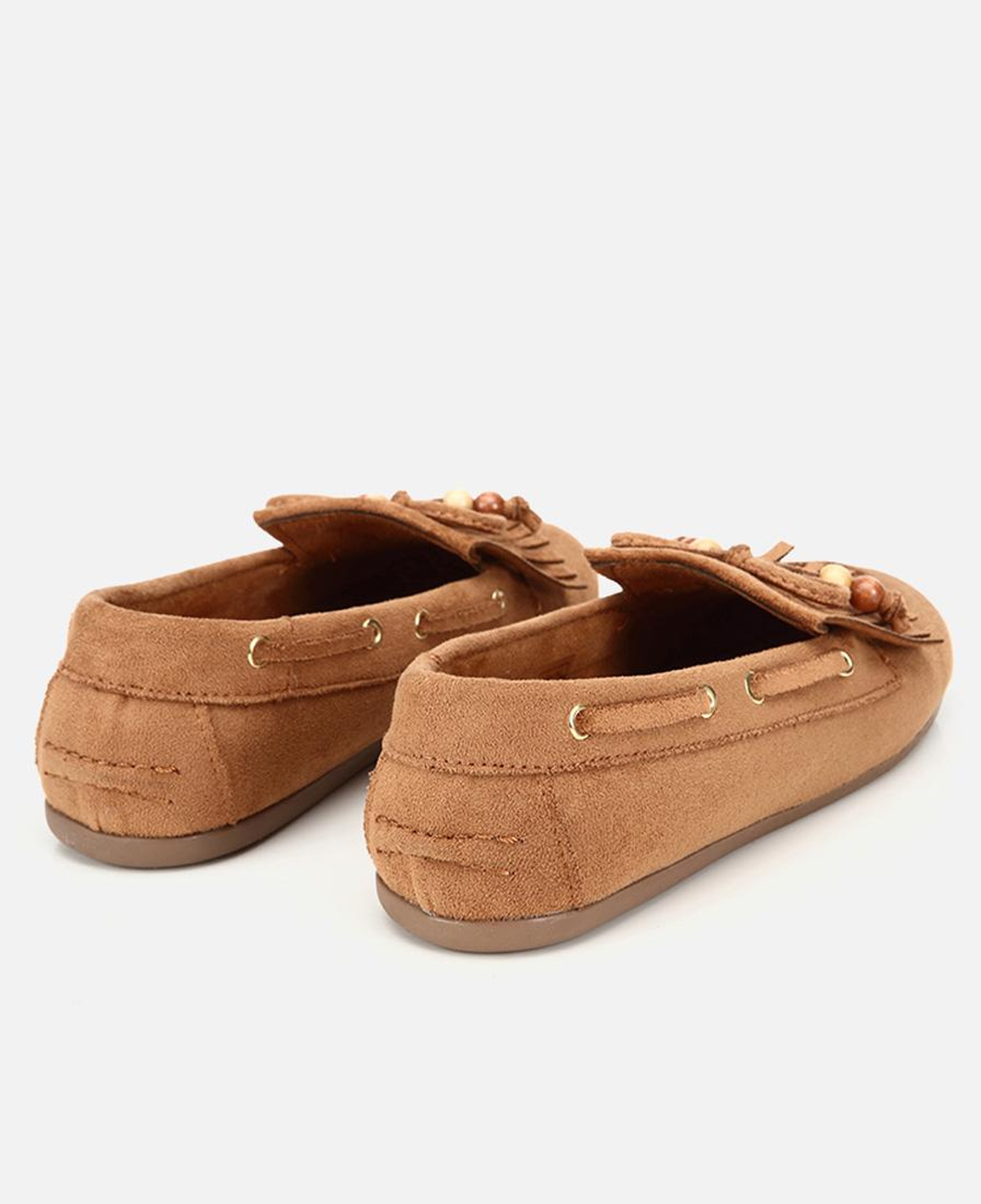 Kadın Taba Süet Fiyonk Detaylı Bağcıklı Loafer