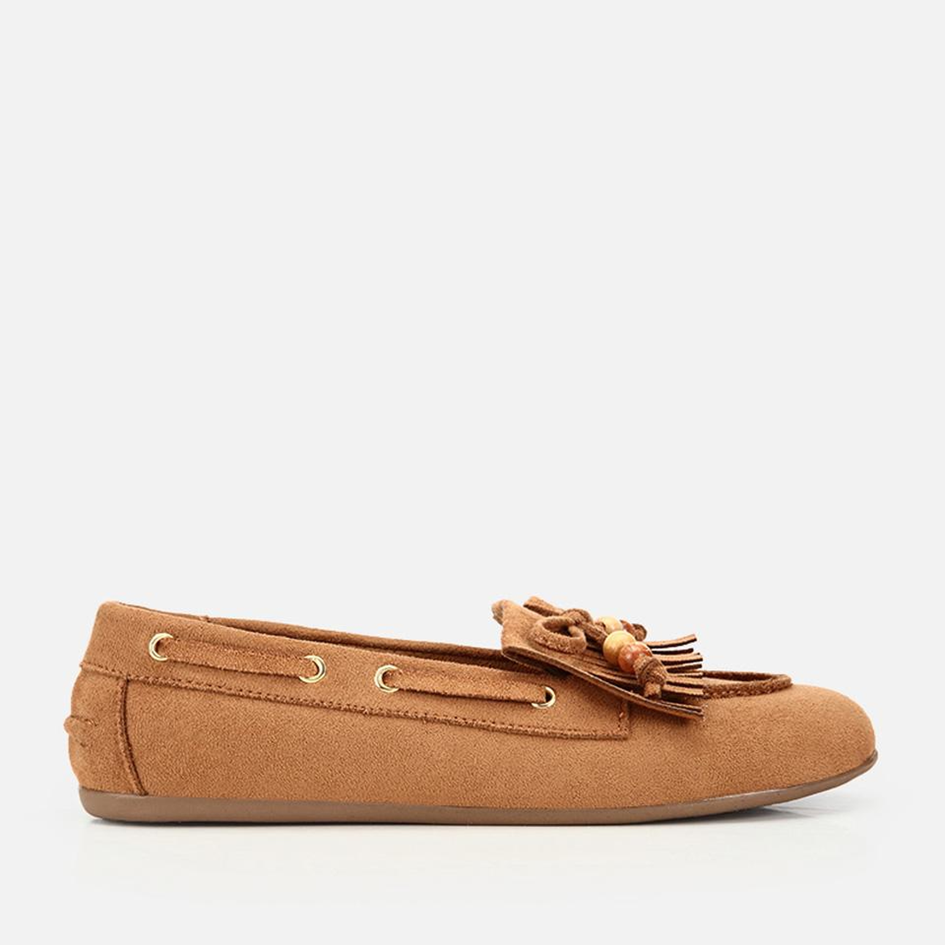 Kadın Taba Süet Fiyonk Detaylı Bağcıklı Loafer