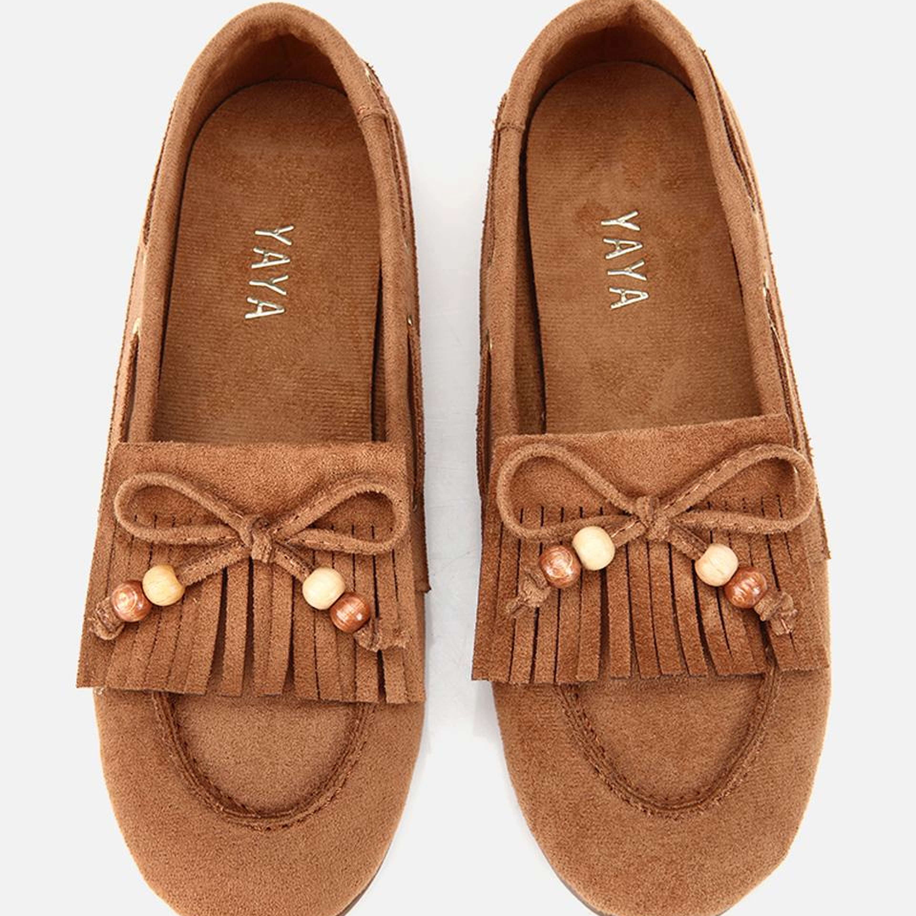 Kadın Taba Süet Fiyonk Detaylı Bağcıklı Loafer