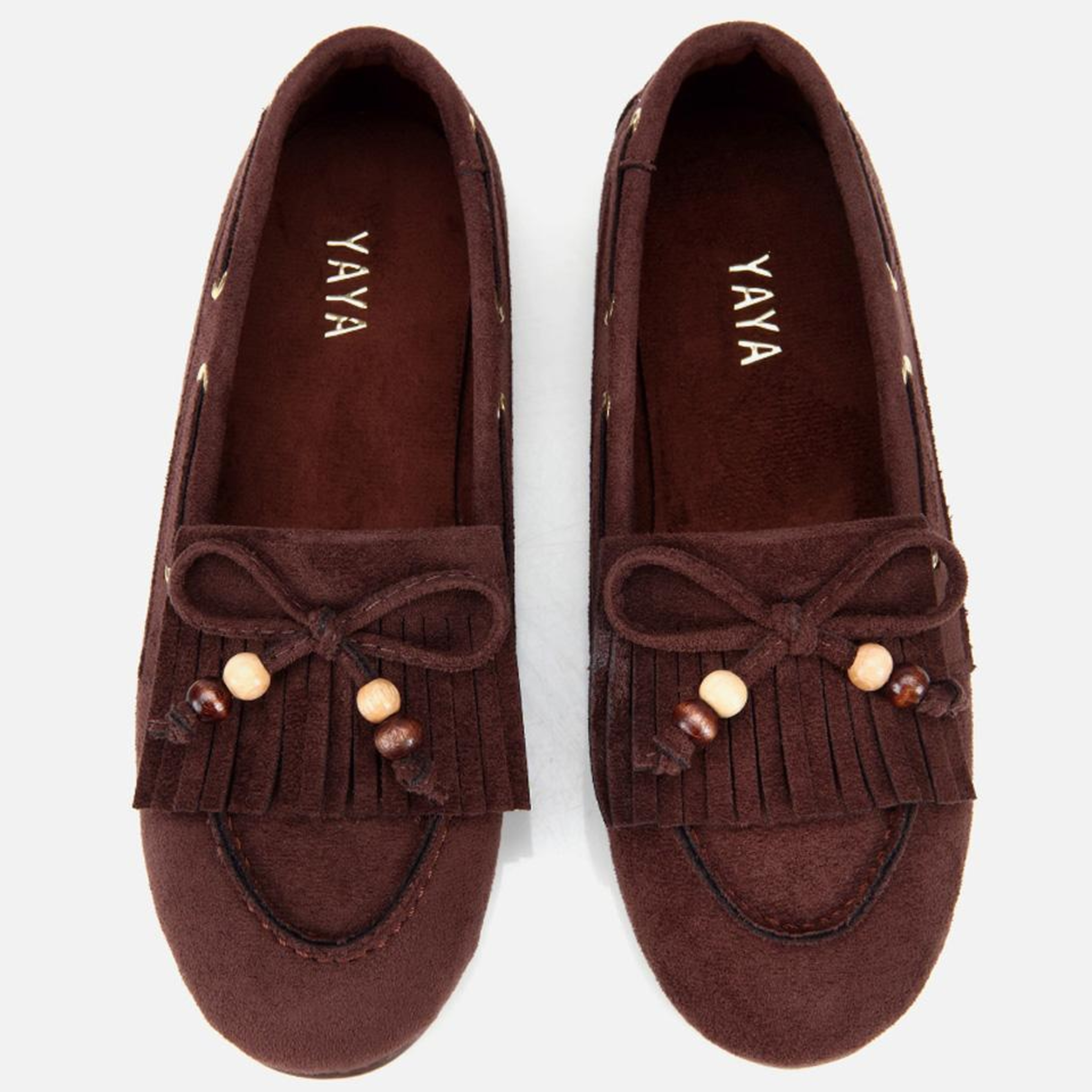 Kadın Kahverengi Süet Fiyonk Detaylı Bağcıklı Loafer