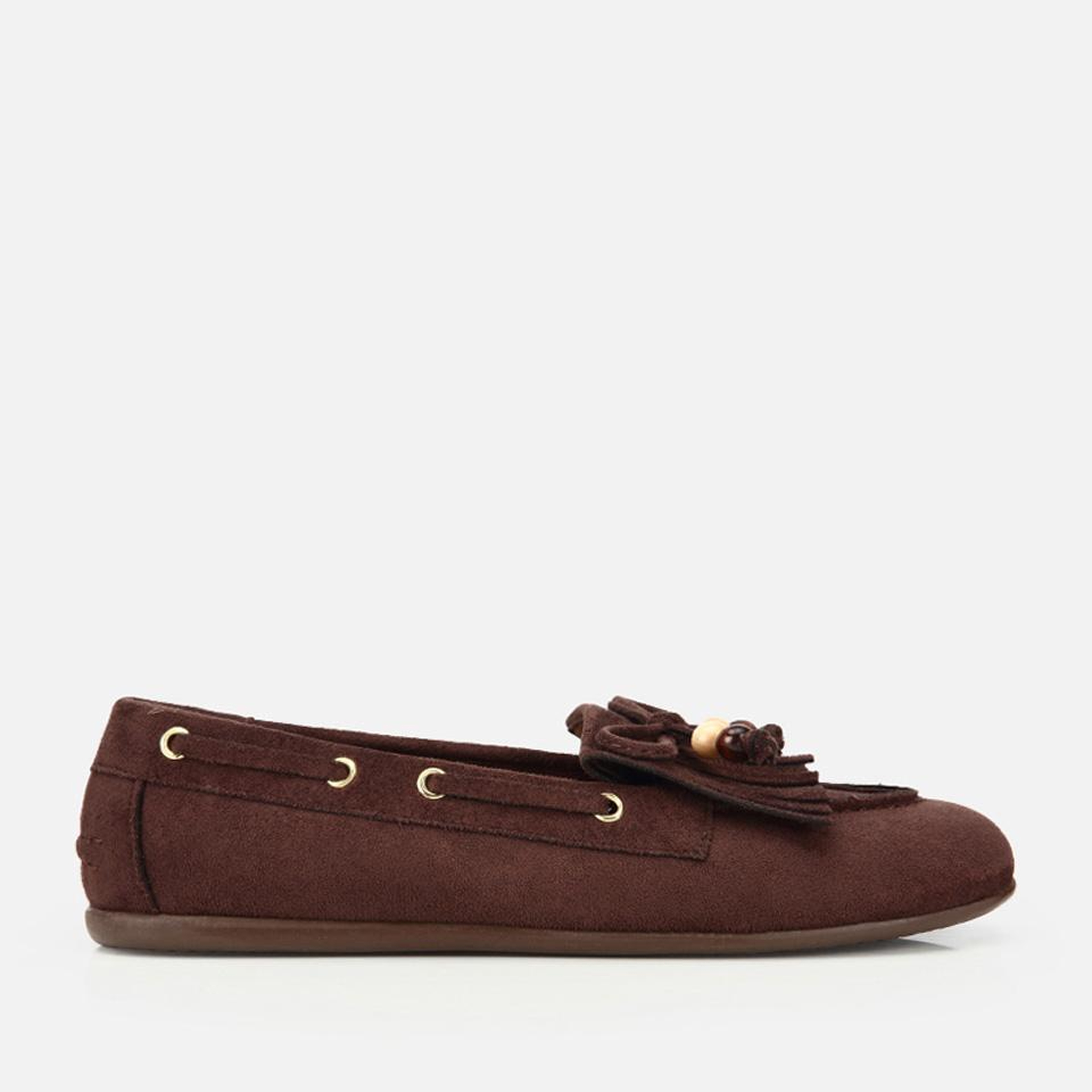 Kadın Kahverengi Süet Fiyonk Detaylı Bağcıklı Loafer