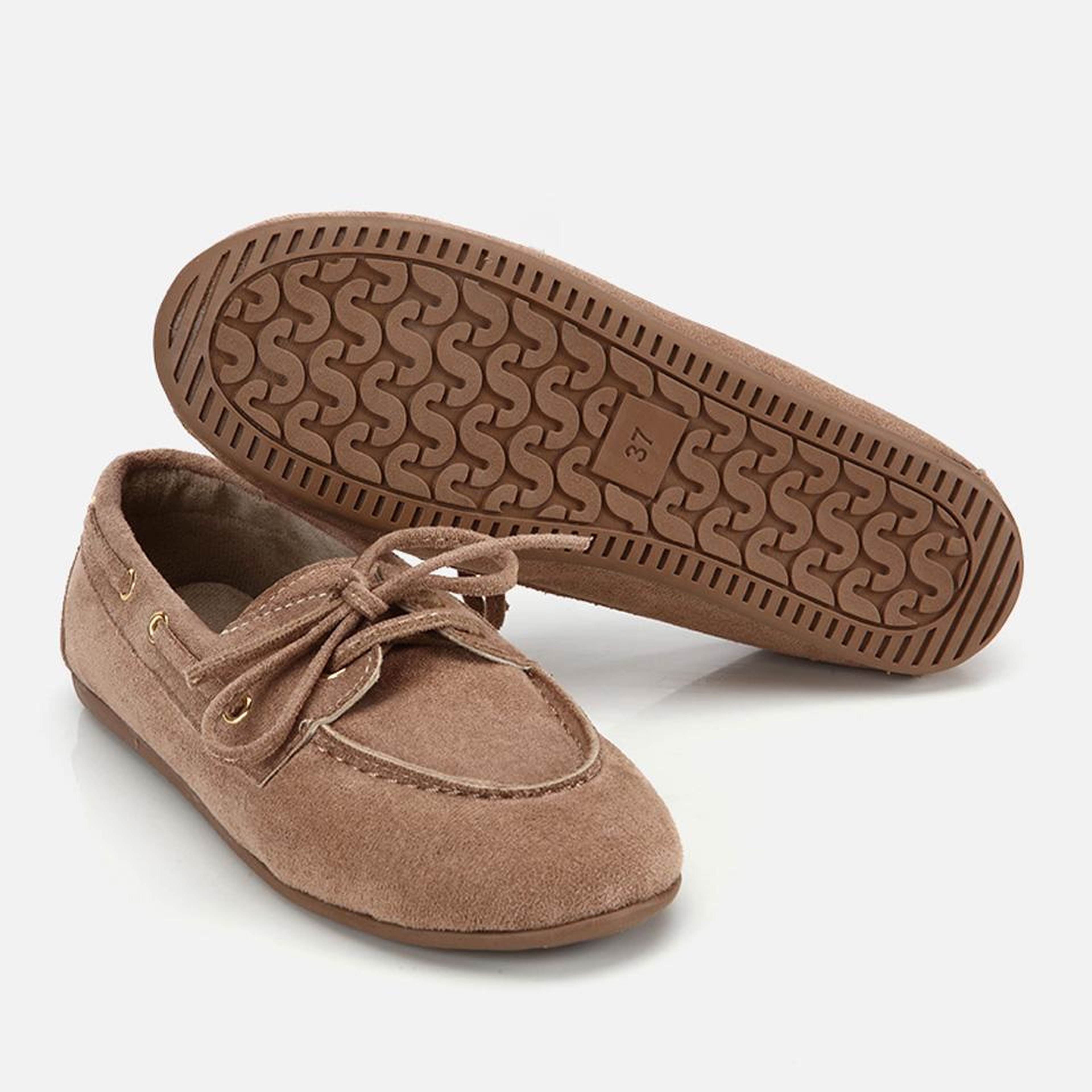 Kadın Vizon Süet Bağcık Detaylı Loafer