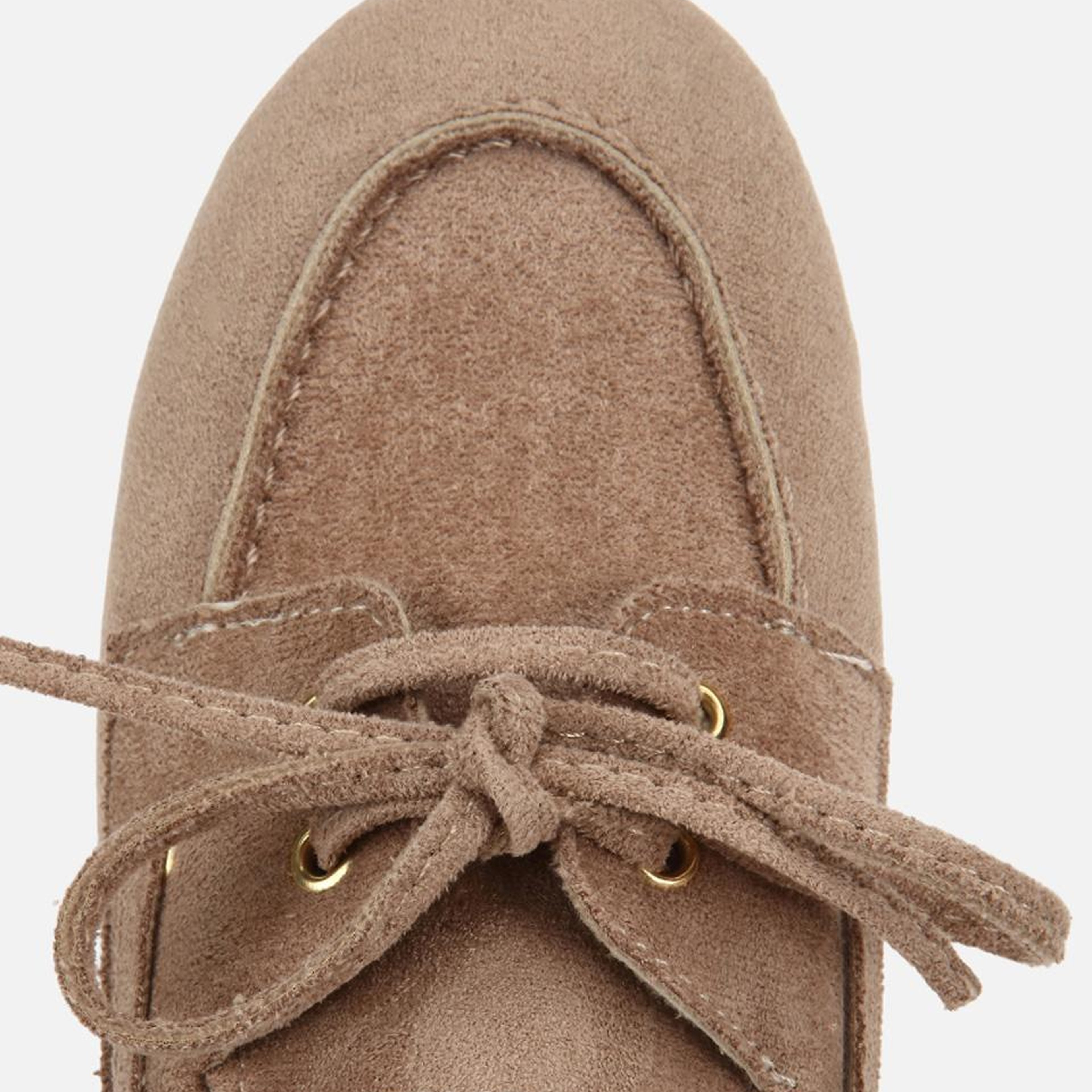 Kadın Vizon Süet Bağcık Detaylı Loafer