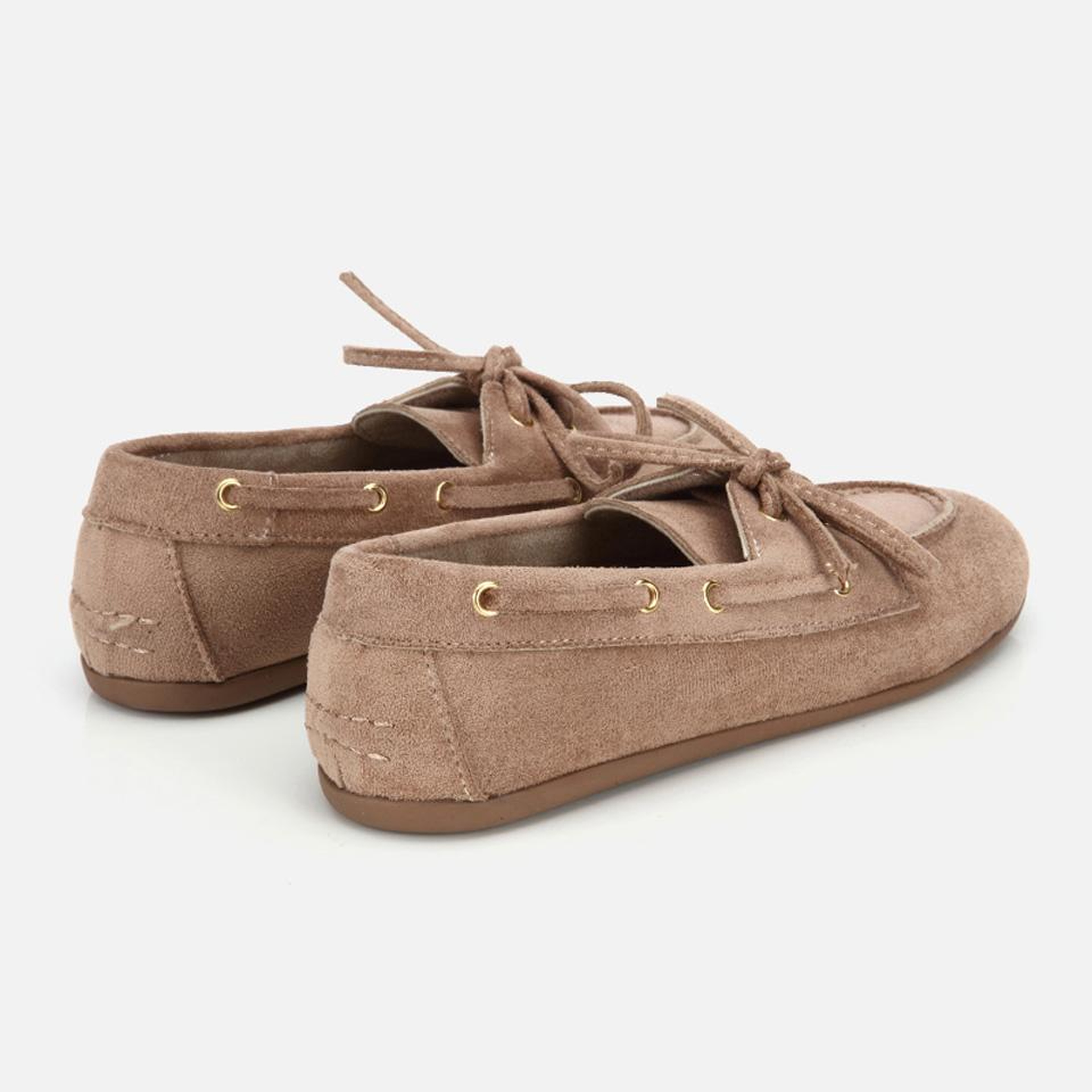 Kadın Vizon Süet Bağcık Detaylı Loafer