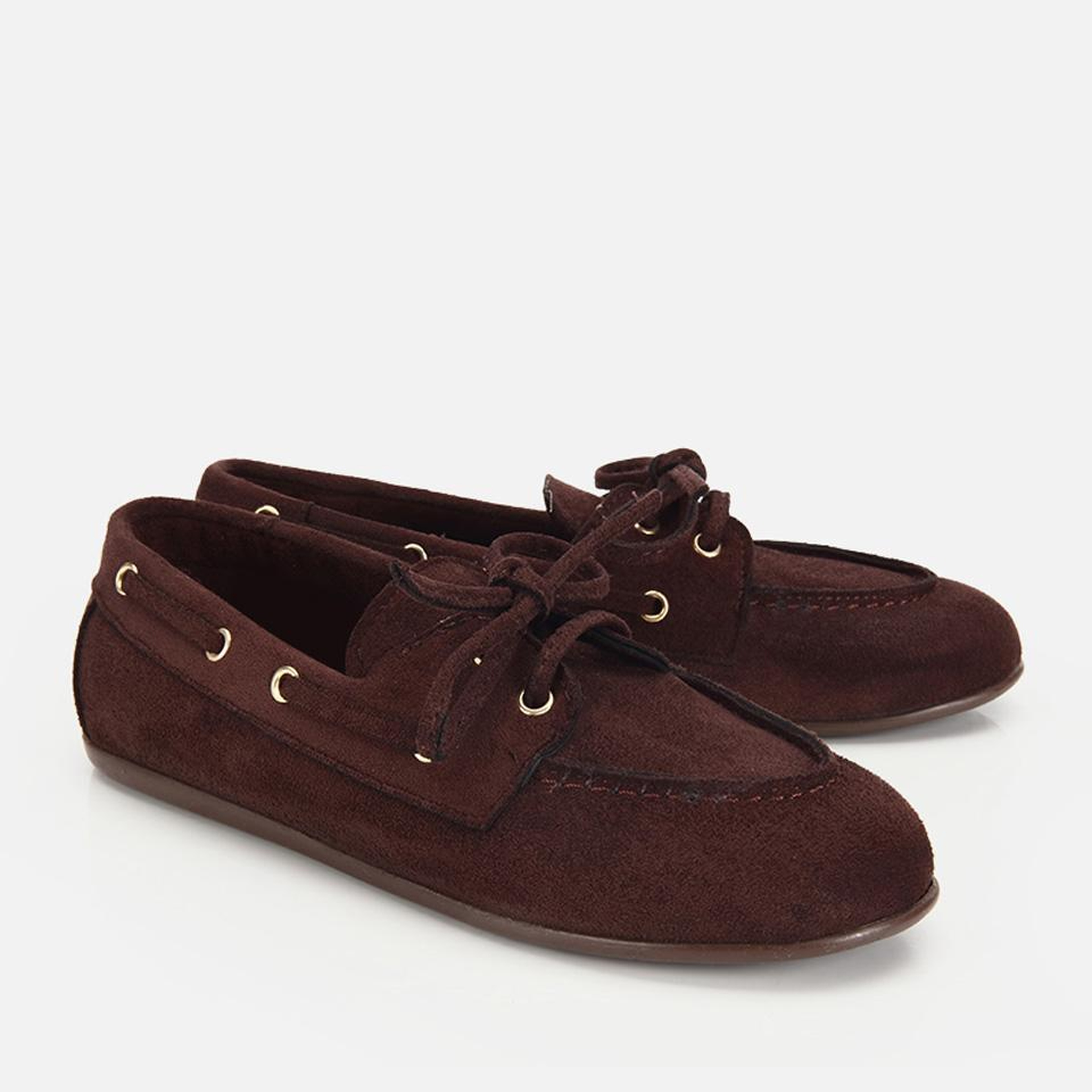 Kadın Kahverengi Süet Bağcık Detaylı Loafer