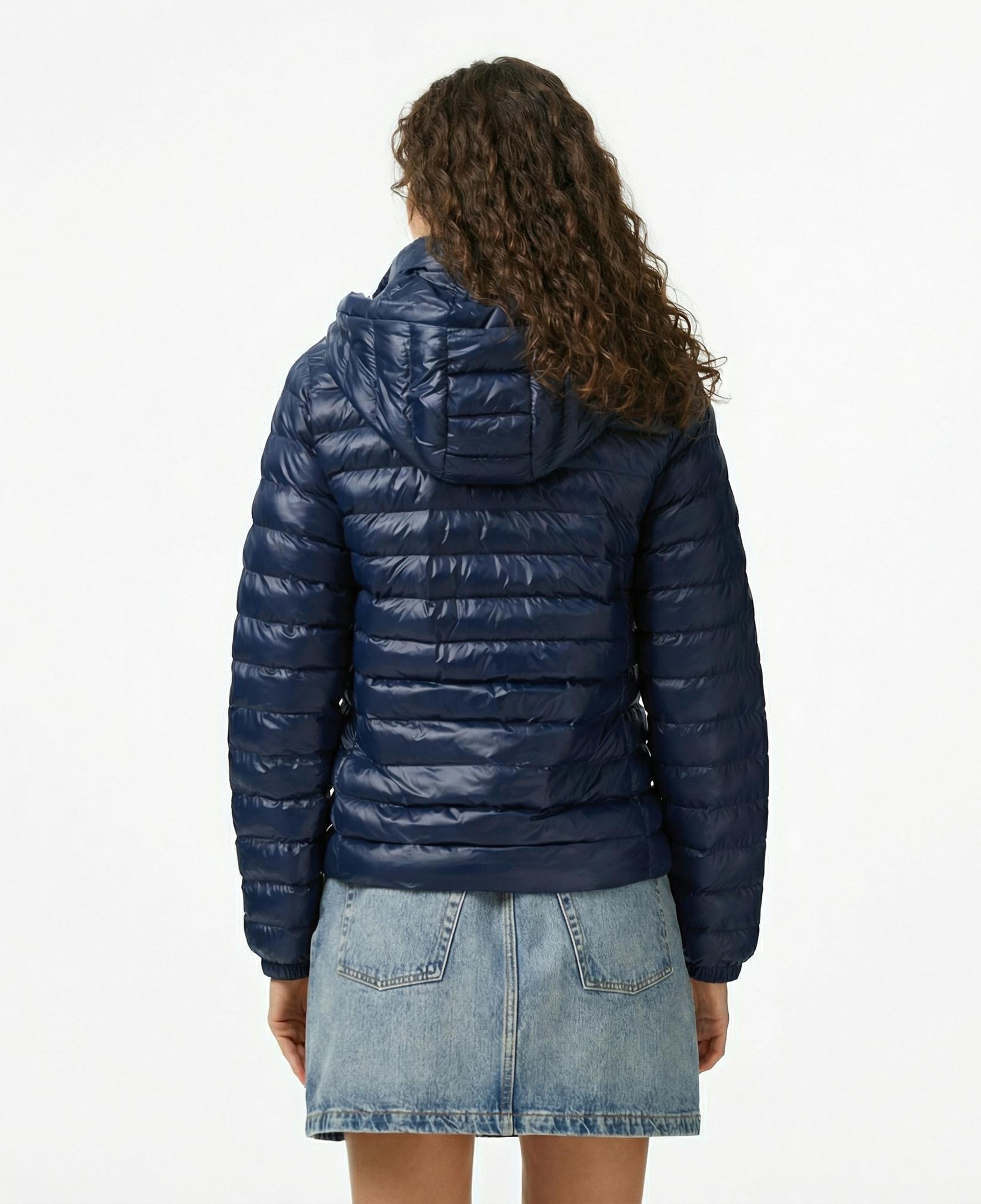 Tommy Hilfiger Padded Slim Kadın Puffer Lacivert Mont