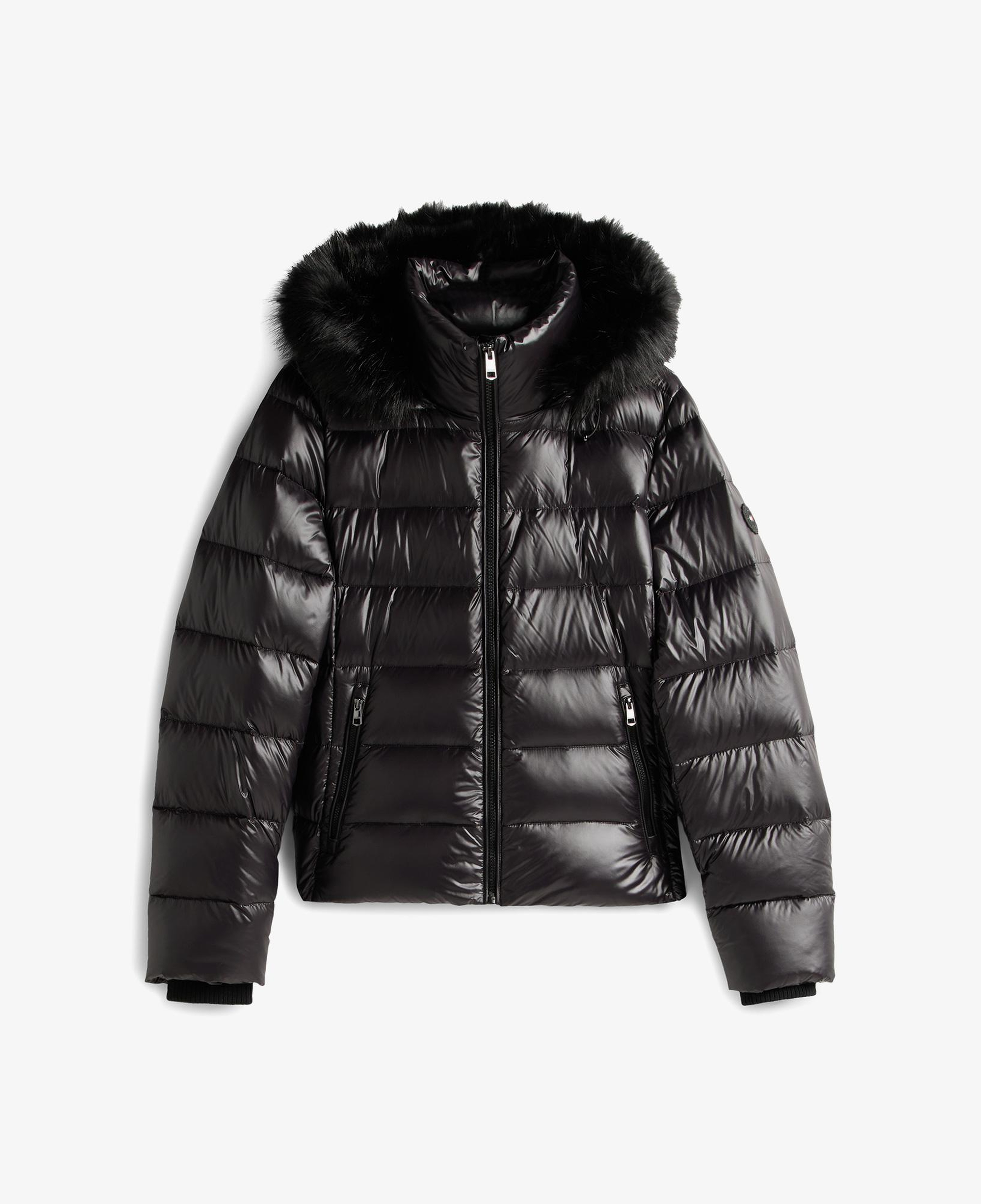 Tommy Hilfiger Gloss Down Slim Kadın Siyah Puffer Mont