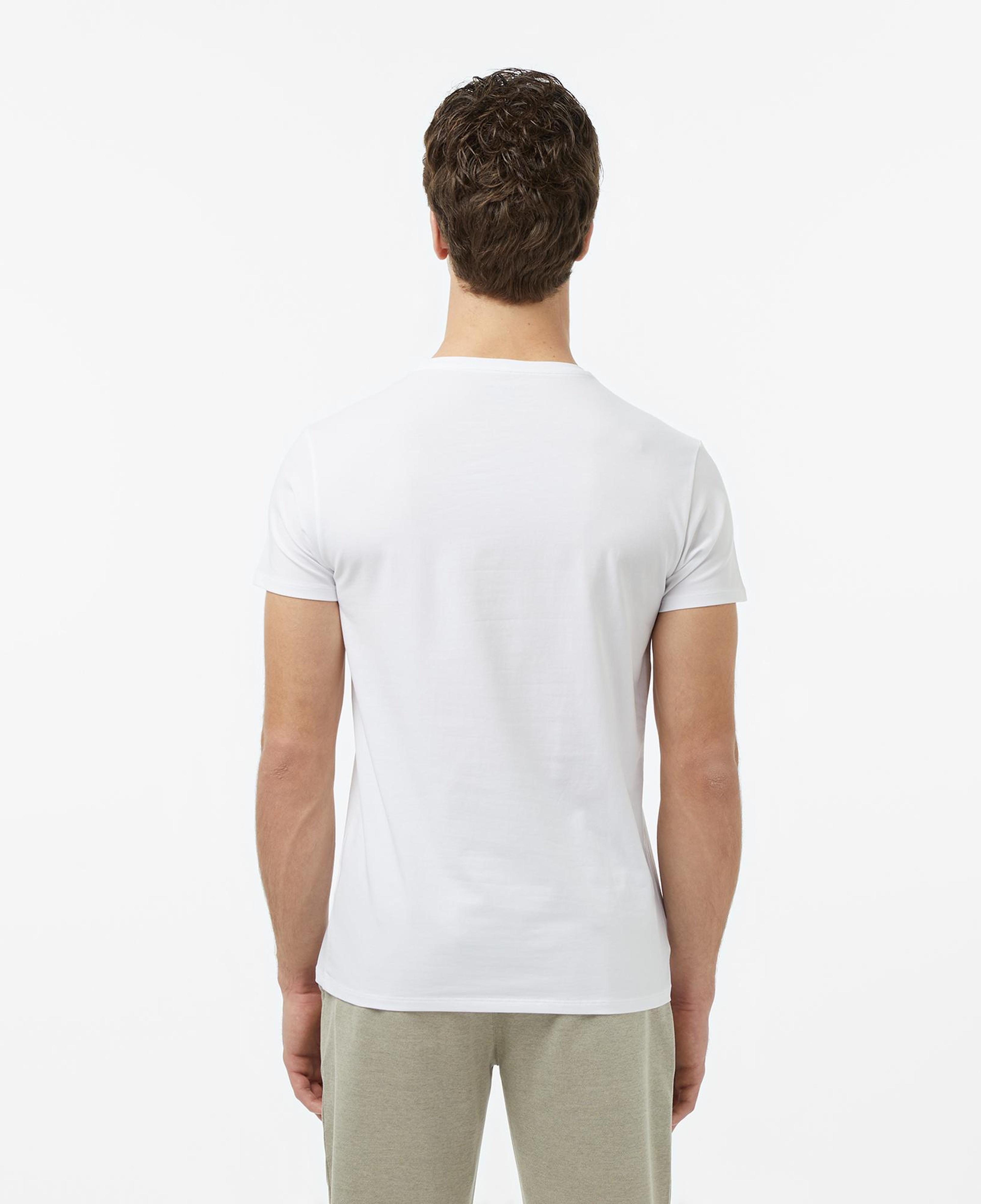 Erkek Slim Fit Bisiklet Yaka Beyaz T-Shirt