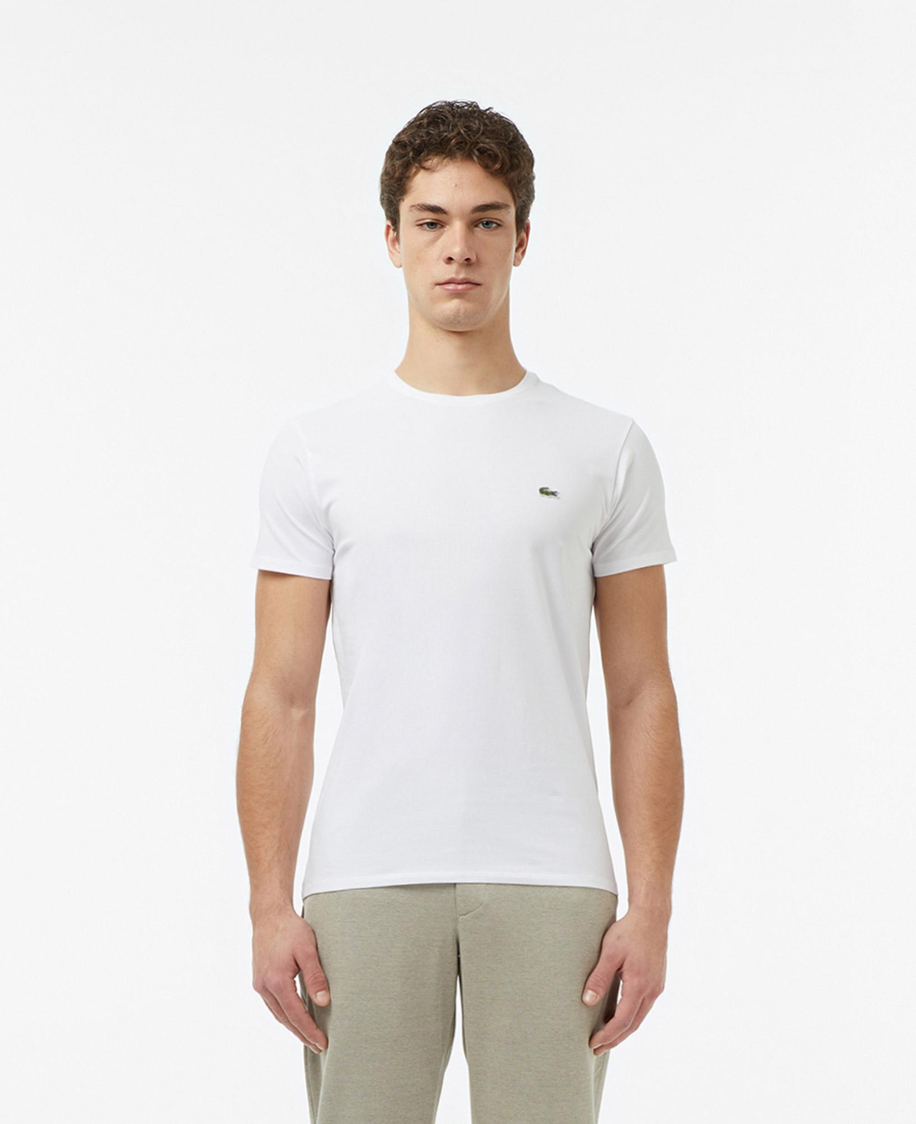 Erkek Slim Fit Bisiklet Yaka Beyaz T-Shirt