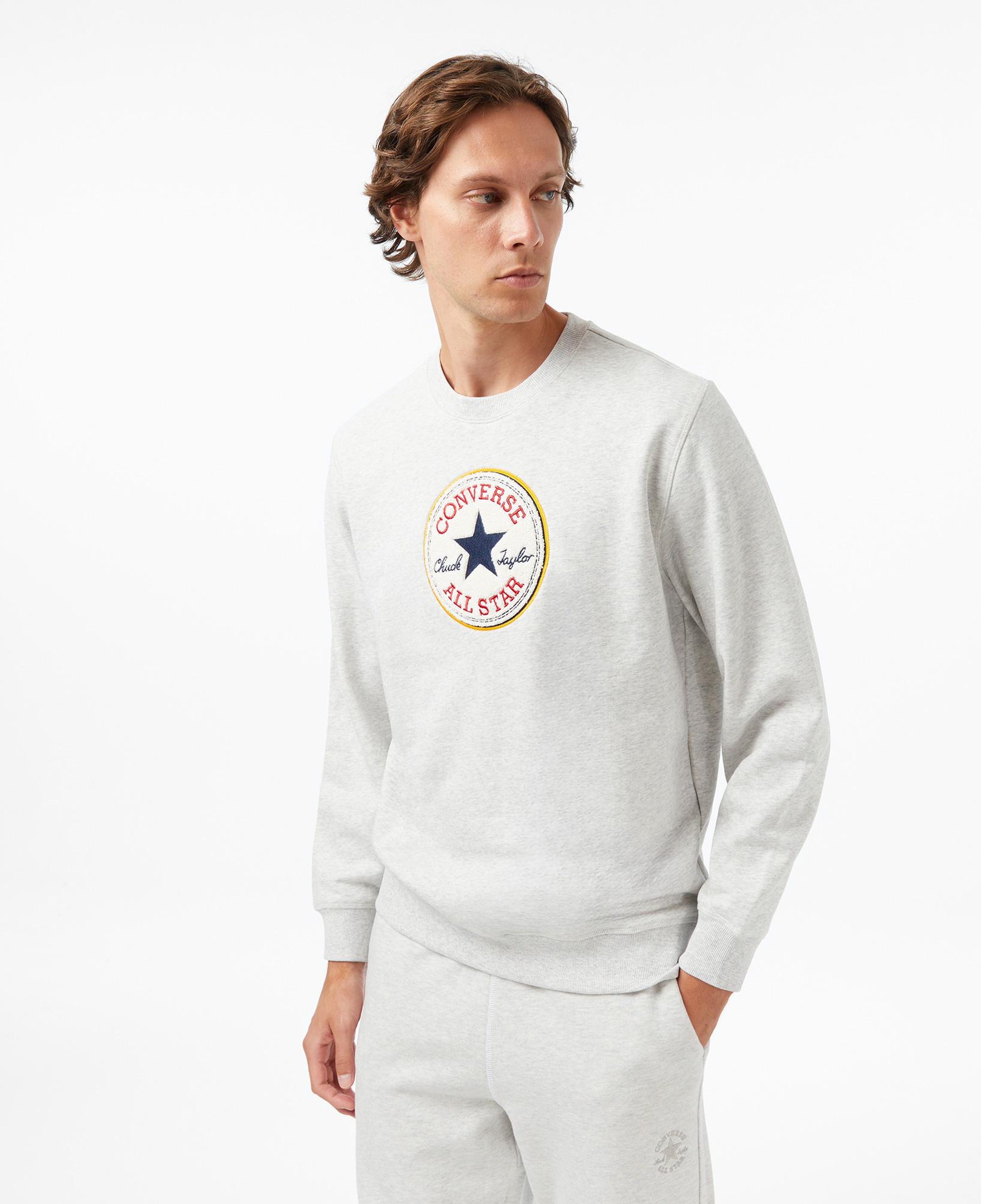 Converse Baskılı Erkek Gri Sweatshirt