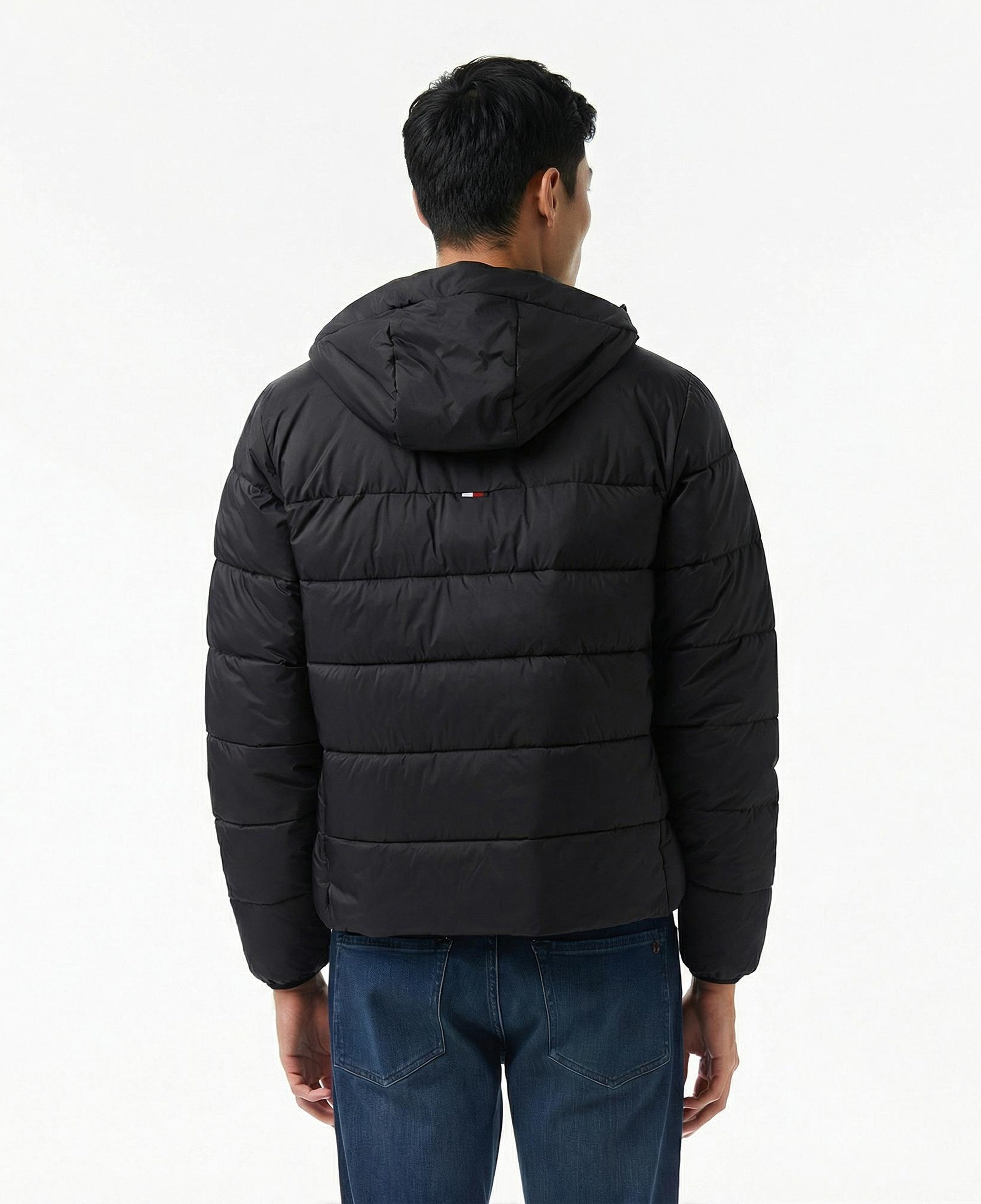 Tommy Hilfiger Mid Weight Erkek Siyah Puffer Mont