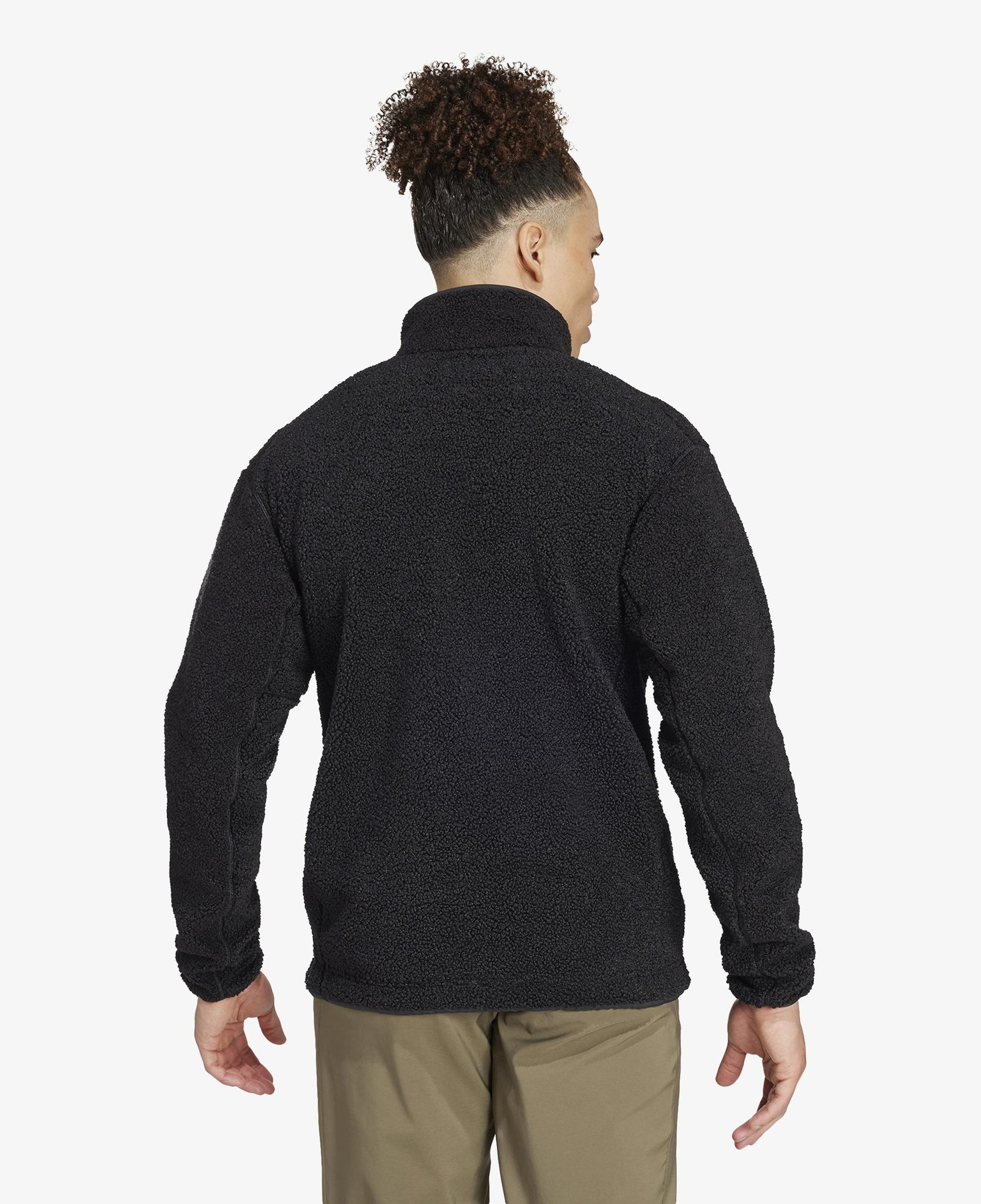 adidas Terrex Xploric High Pile Fleece Pullover Erkek Siyah Yürüyüş Polar
