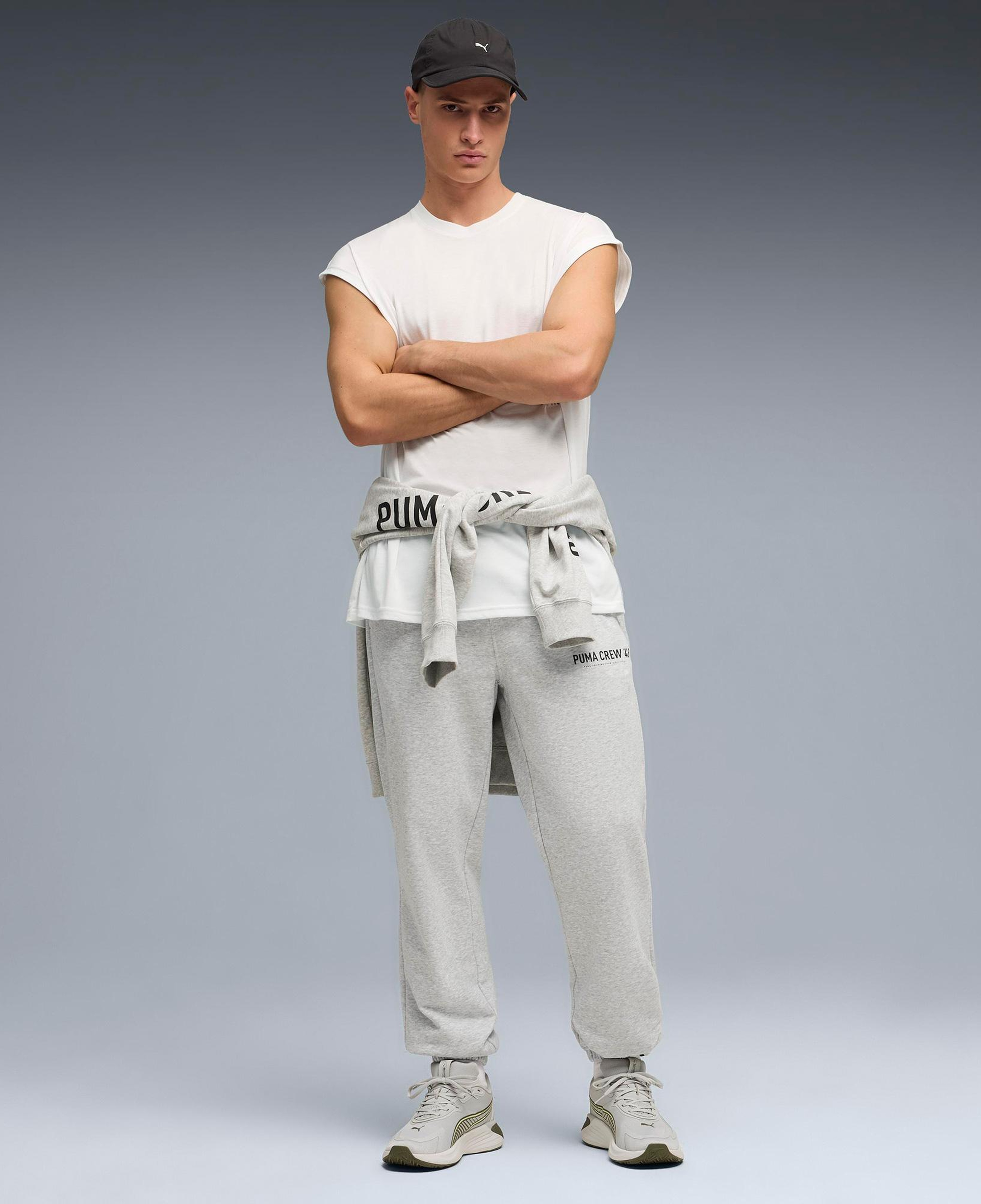 Puma Graphic Cutoff Erkek Beyaz Antrenman T-Shirt