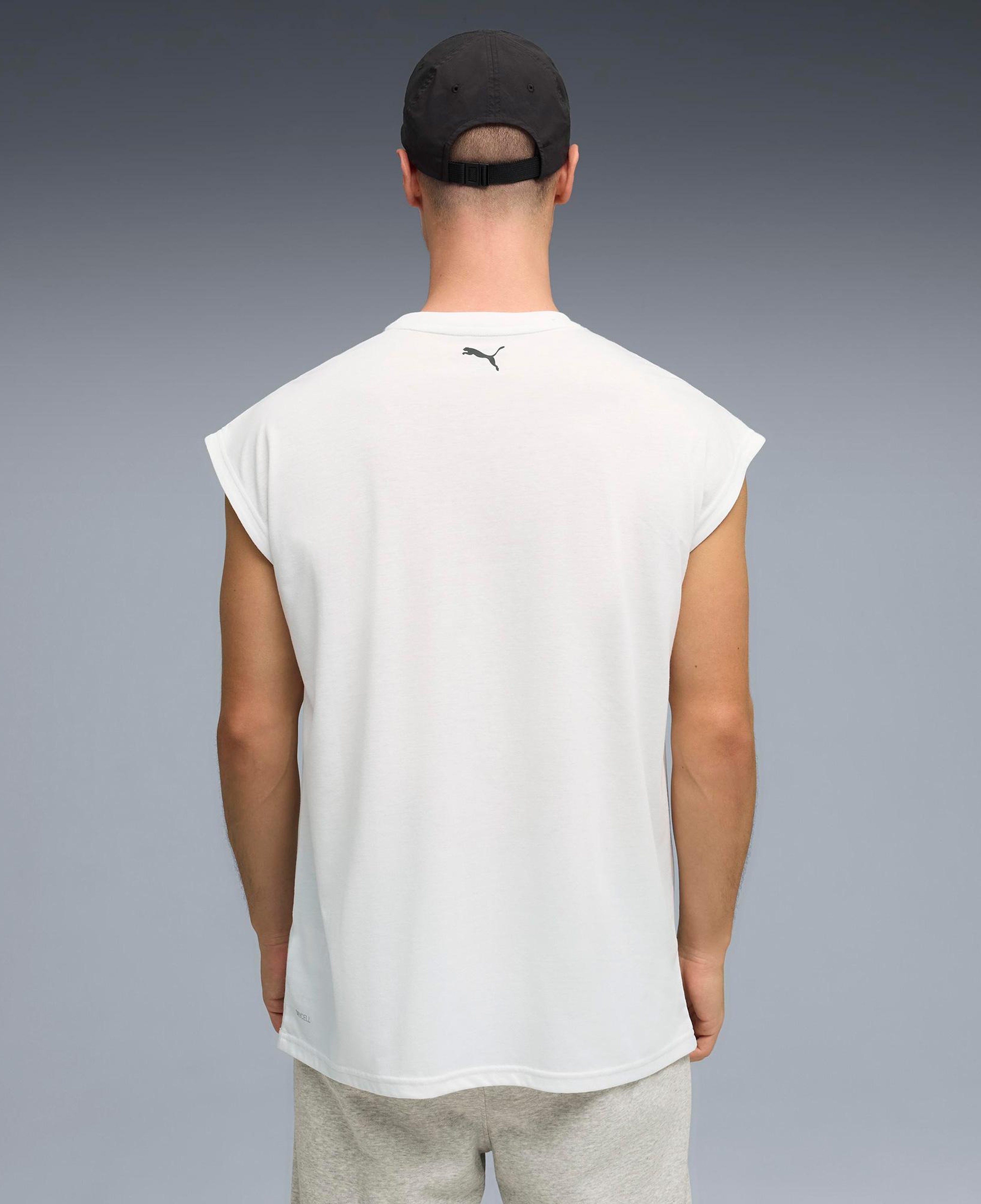 Puma Graphic Cutoff Erkek Beyaz Antrenman T-Shirt