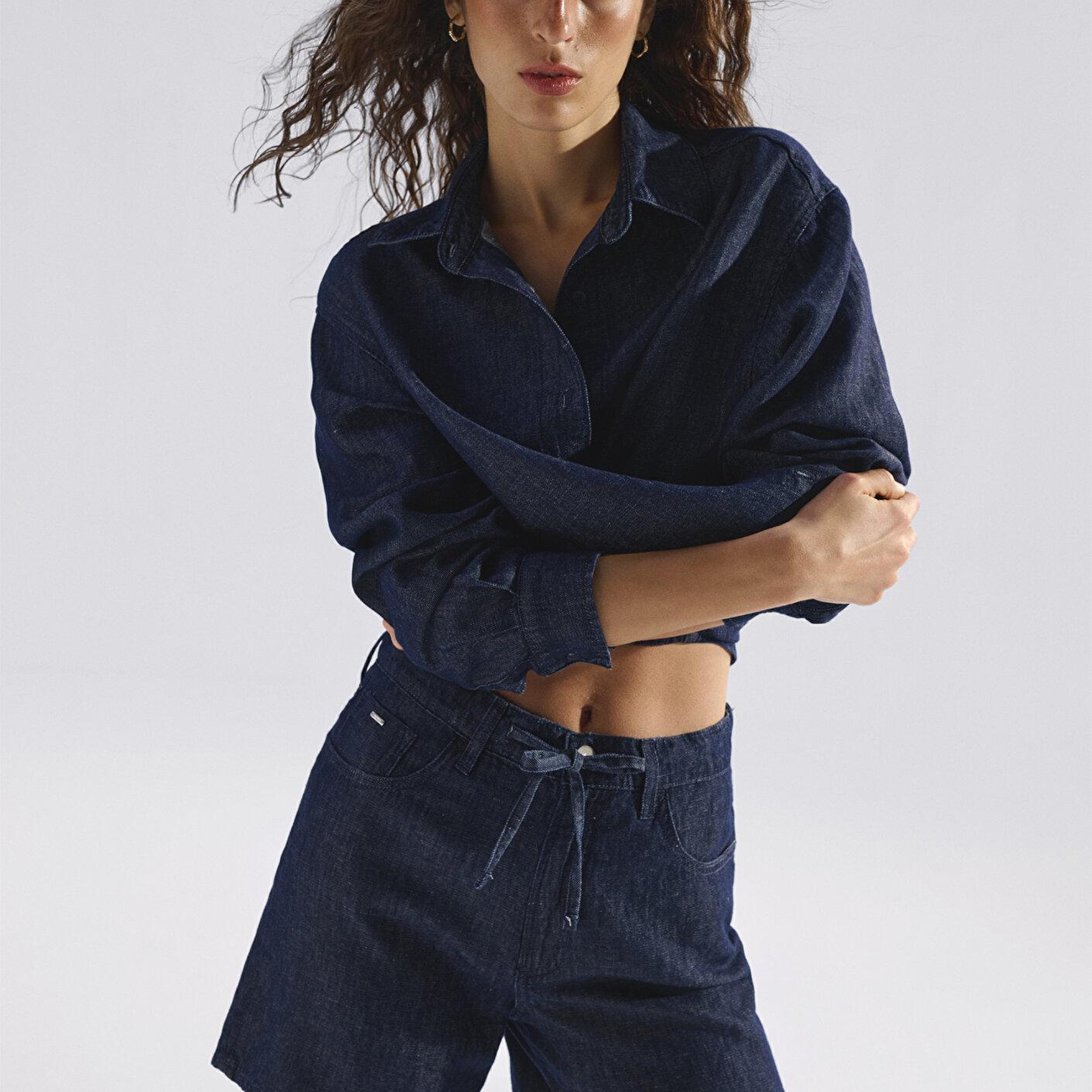 Mavi LEILA SHORT Mavi Edition Keten Karışımlı Rinse Jean Şort 1421136-A4228