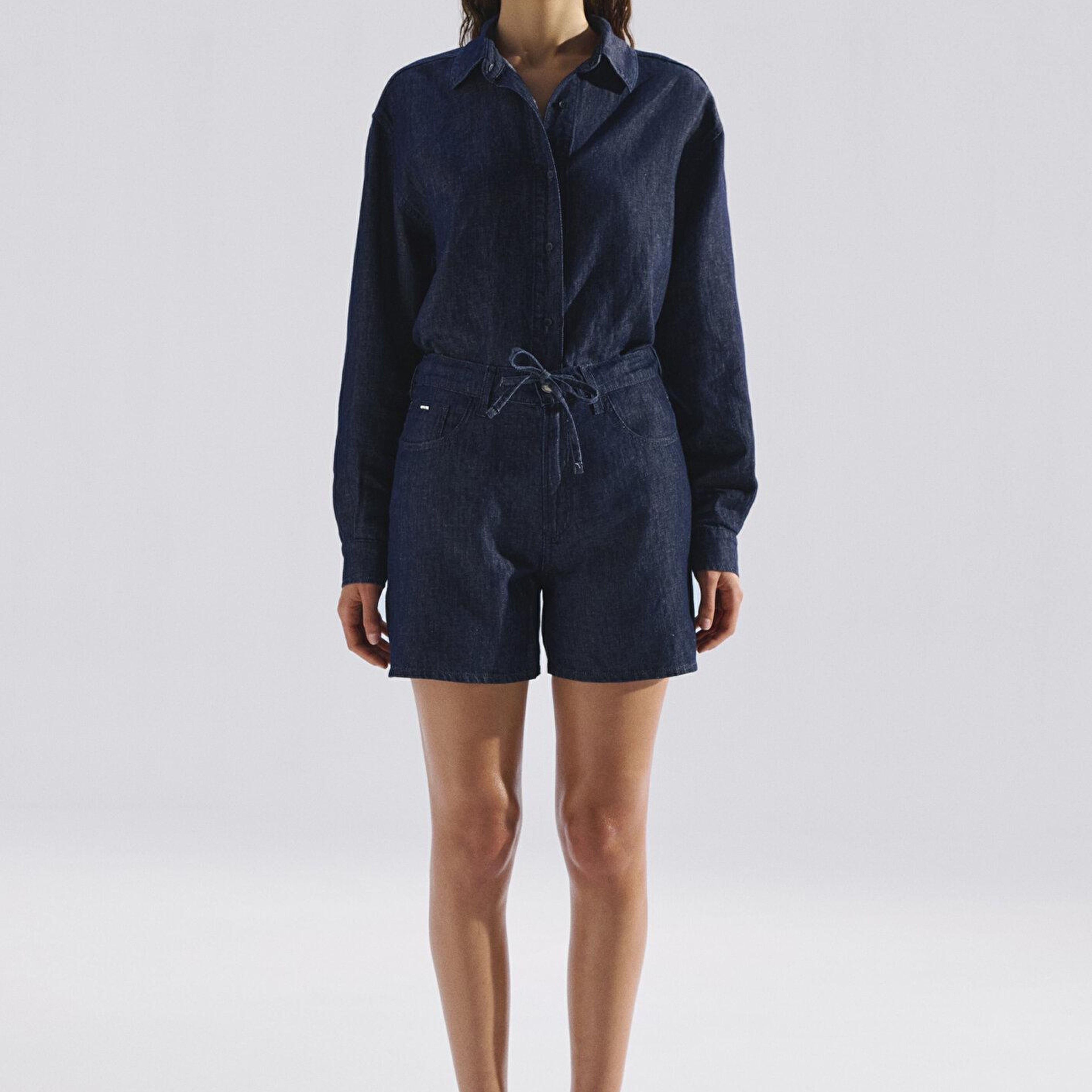 Mavi LEILA SHORT Mavi Edition Keten Karışımlı Rinse Jean Şort 1421136-A4228