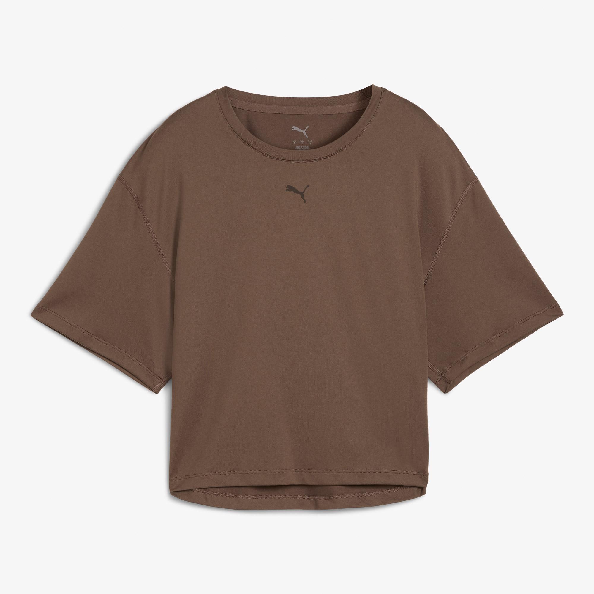 Puma Cloudspun Oversized Kadın Kahverengi Antrenman T-Shirt