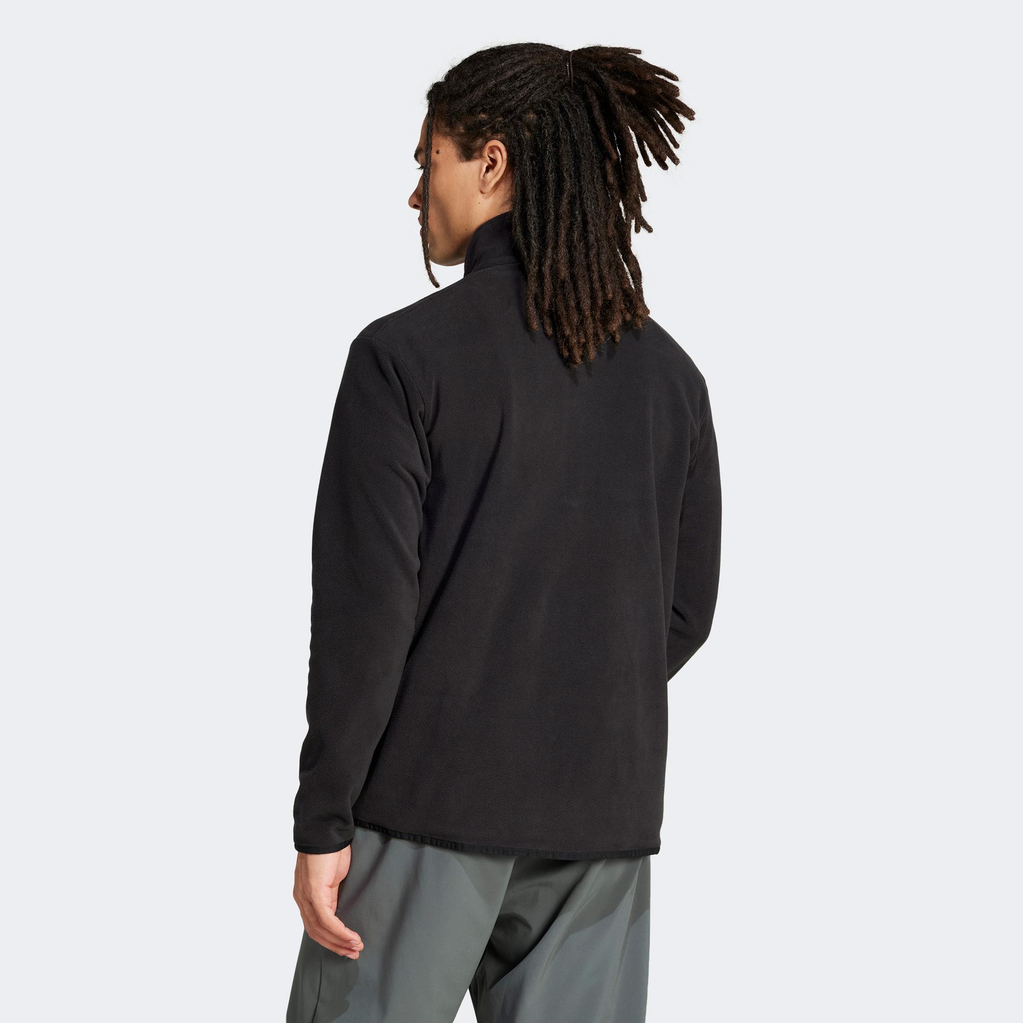 adidas Multi Essentials Full Zip Fleece Erkek Siyah Yürüyüş Polar