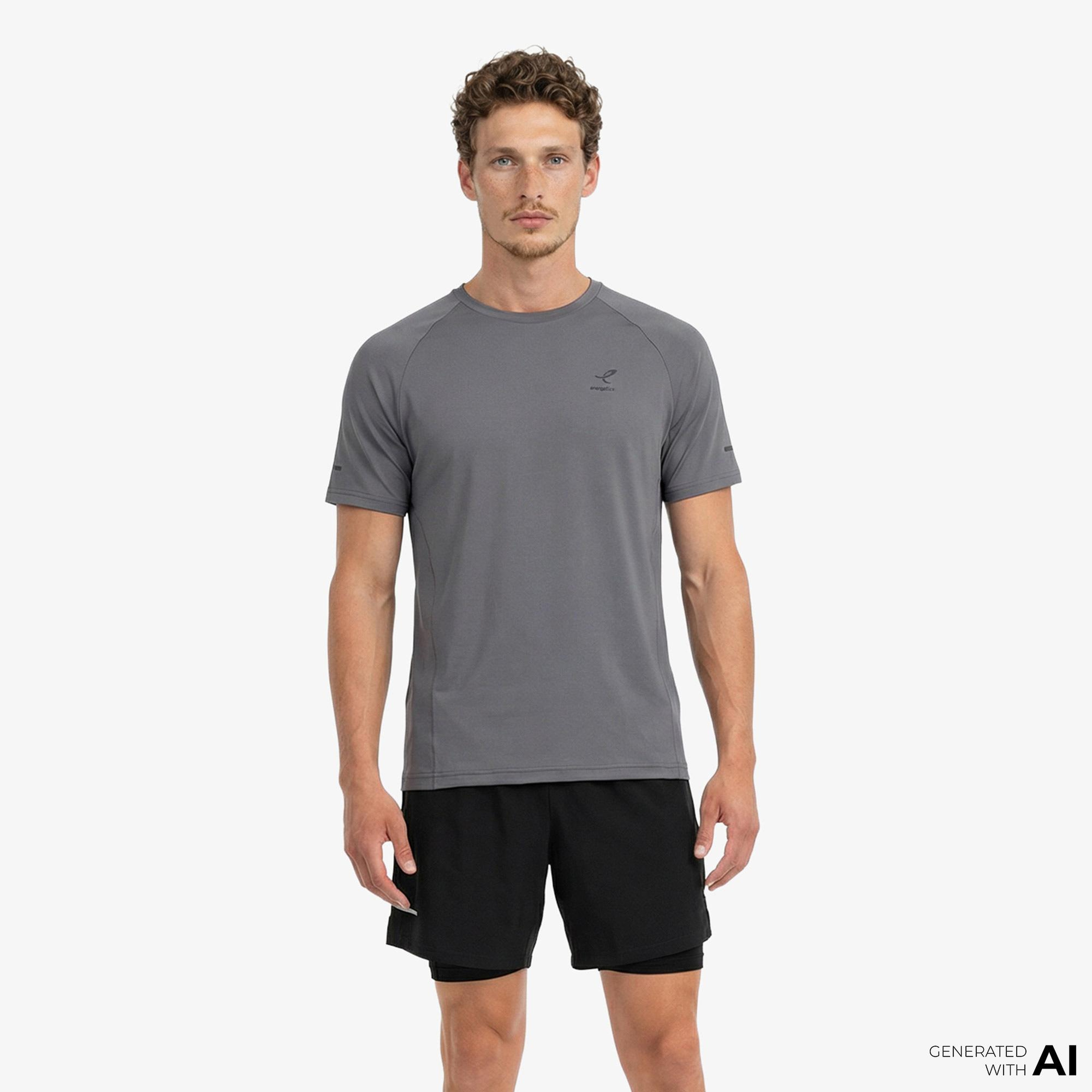 Energetics Ellazor S/S Erkek Gri Koşu T-Shirt