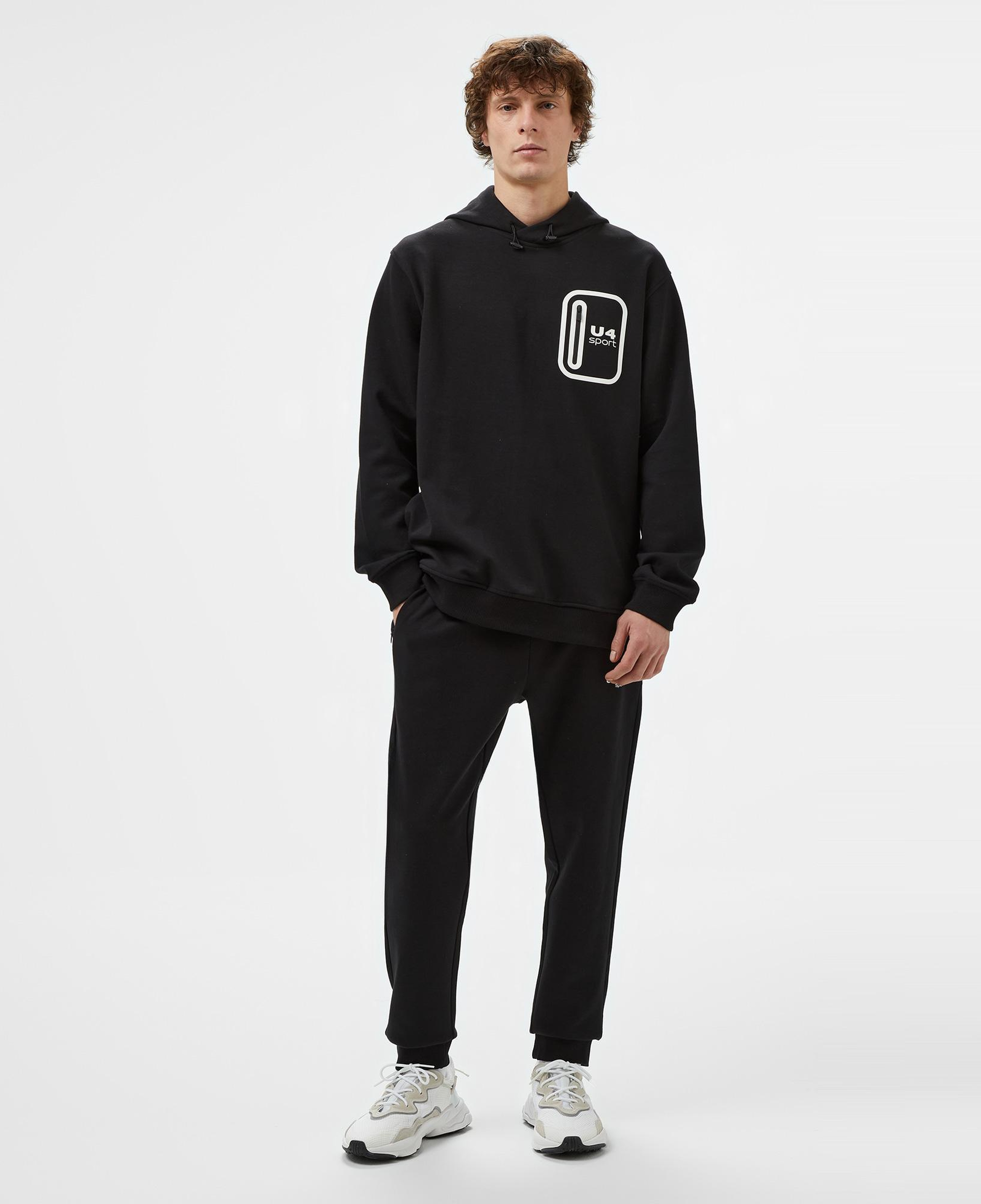 United4 Sport Erkek Siyah Antrenman Sweatshirt