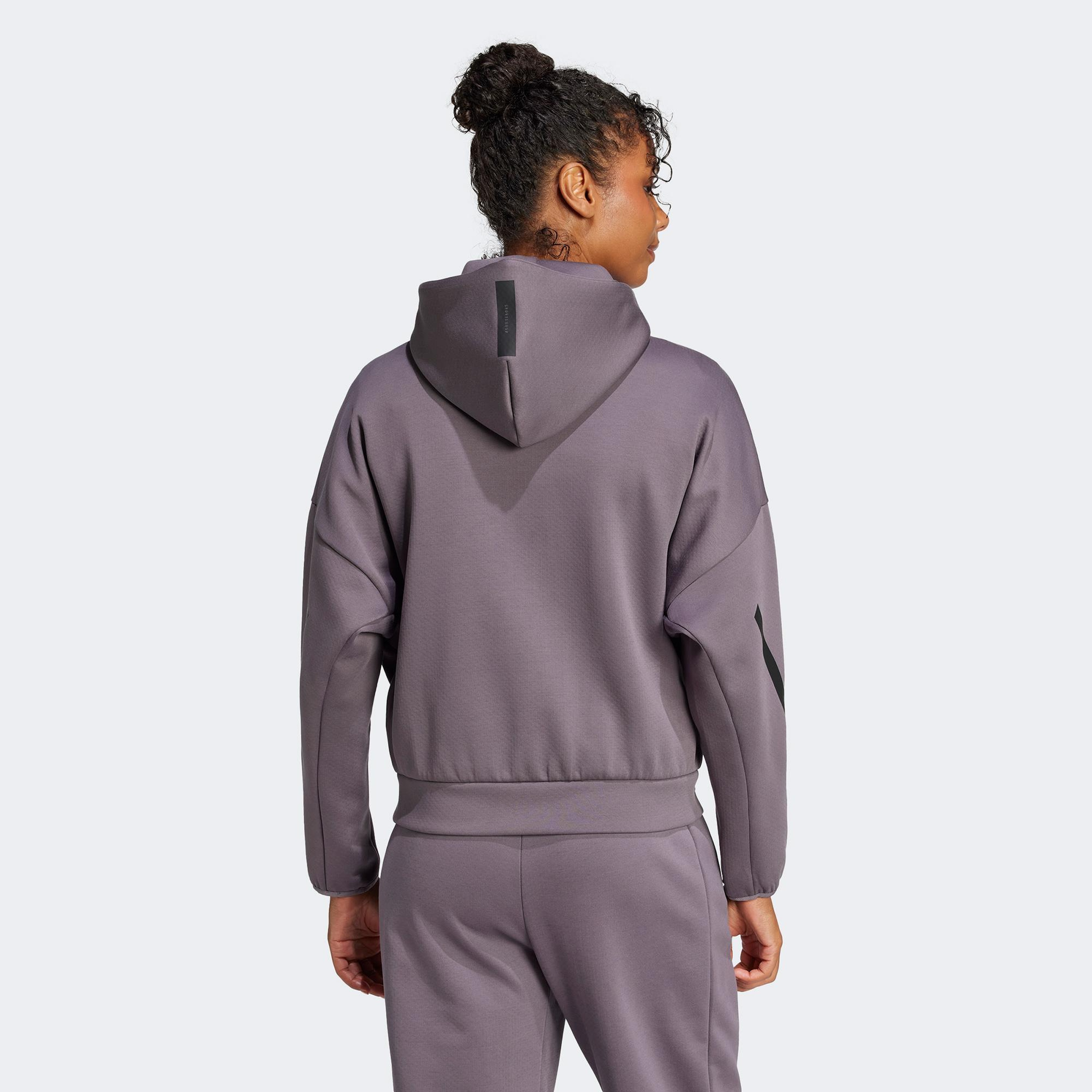 adidas Z.N.E. Full Zip Kadın Mor Sweatshirt