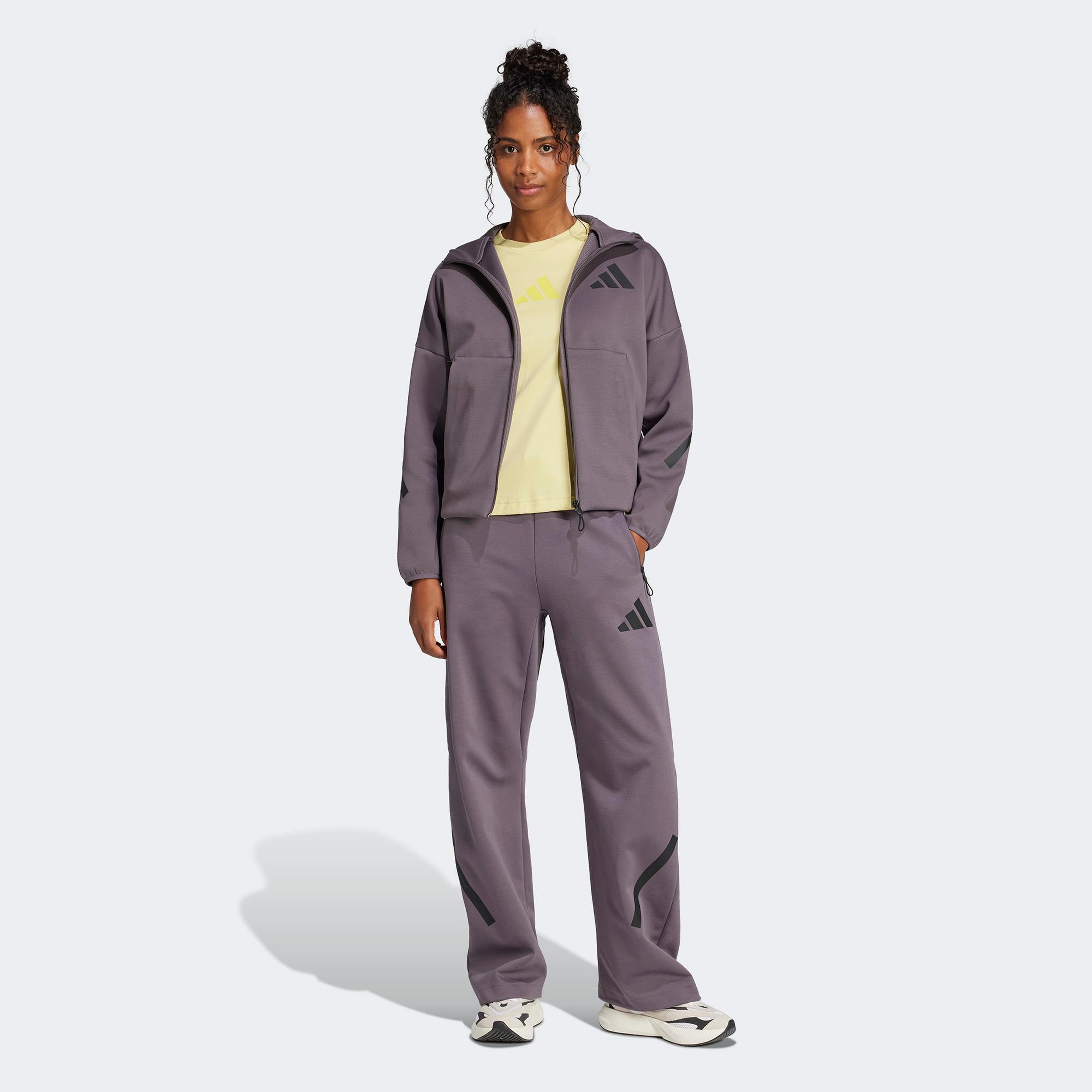 adidas Z.N.E. Full Zip Kadın Mor Sweatshirt
