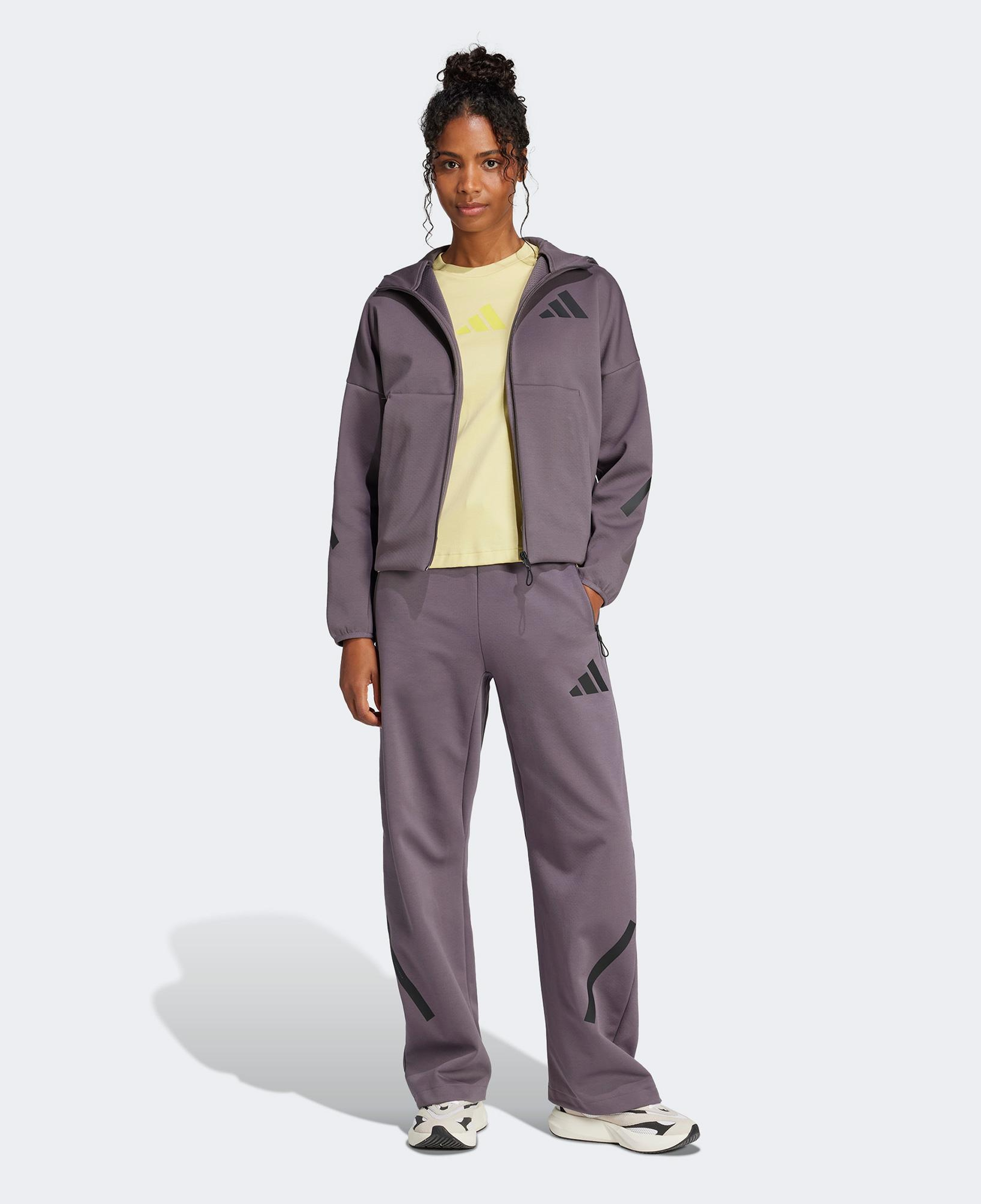 adidas Z.N.E. Full Zip Kadın Mor Sweatshirt