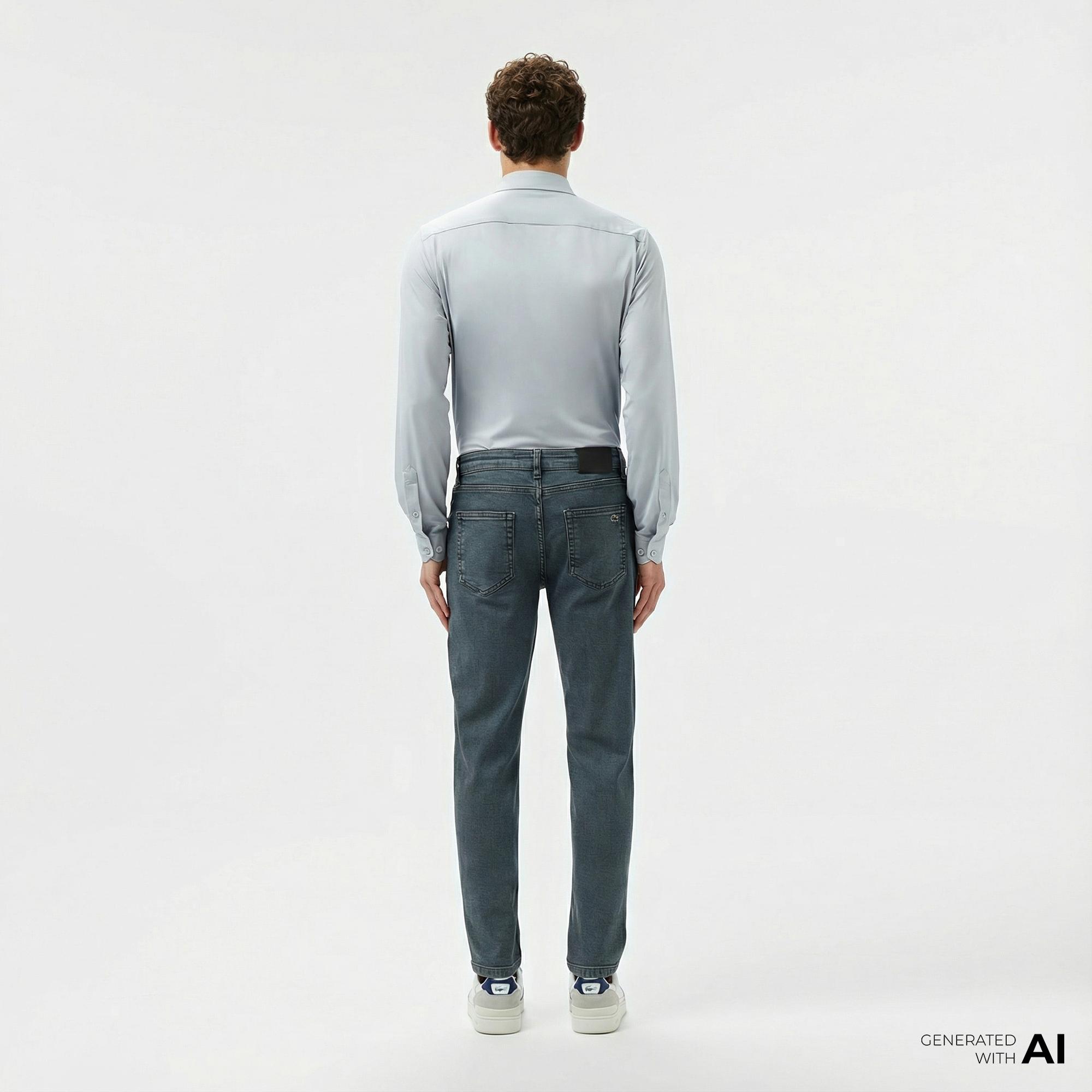 Erkek Slim Fit Lacivert Jean Pantolon