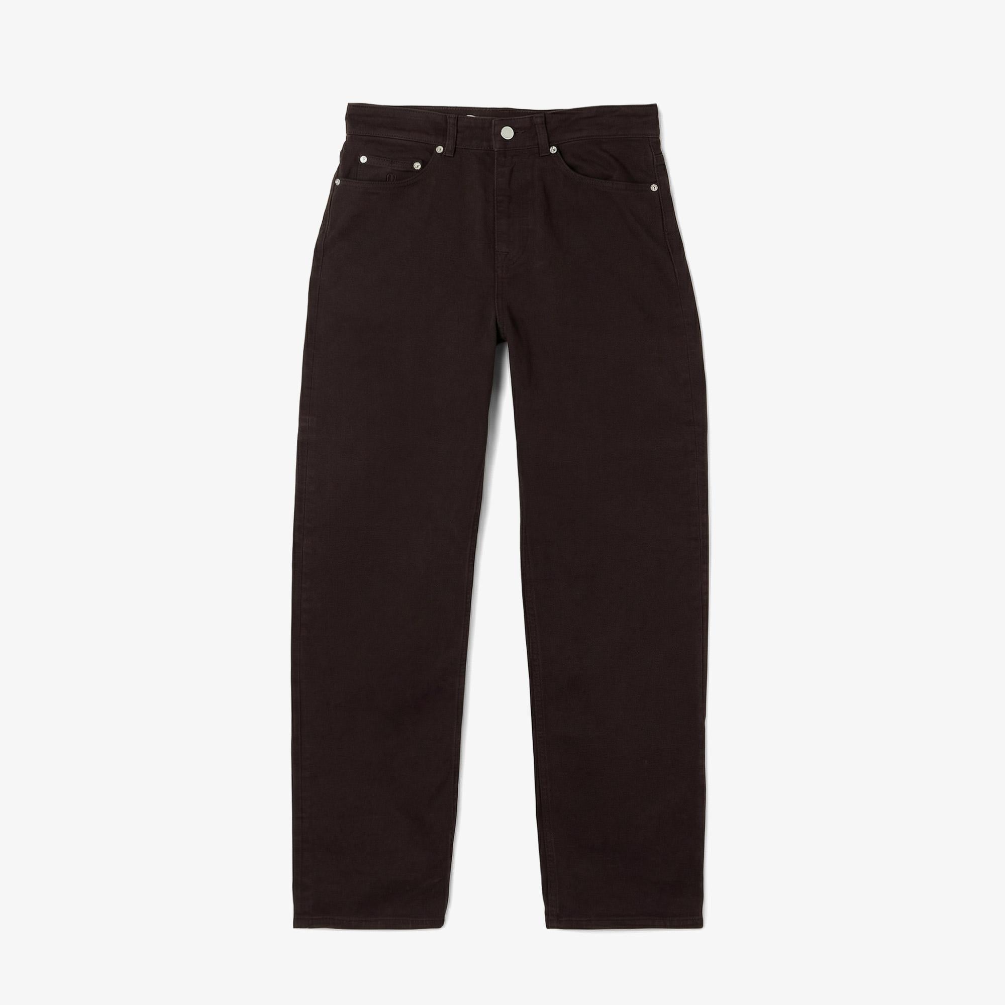 Erkek Straight Fit Koyu Kahverengi Jean Pantolon