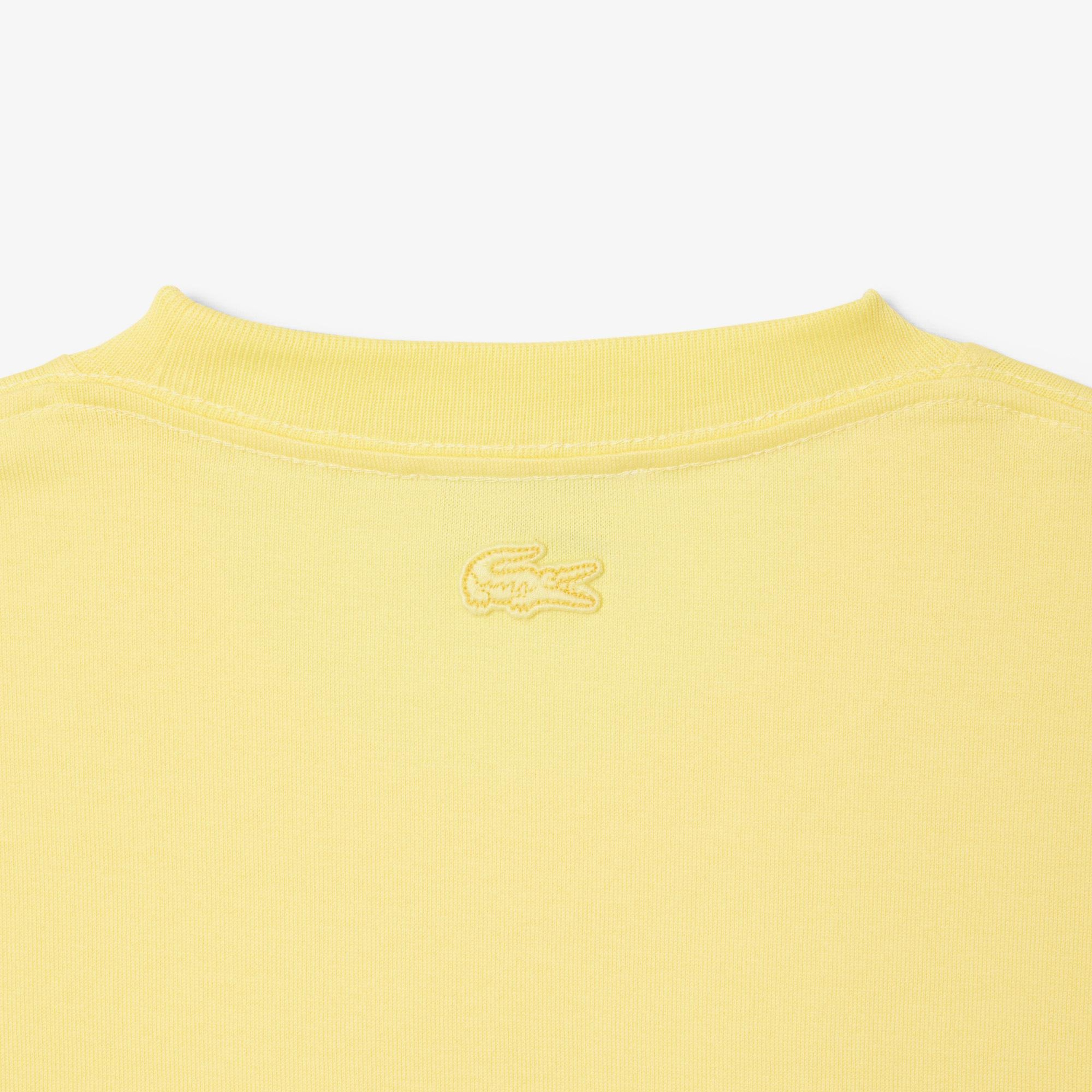 Erkek Classic Fit Bisiklet Yaka Sarı T-Shirt