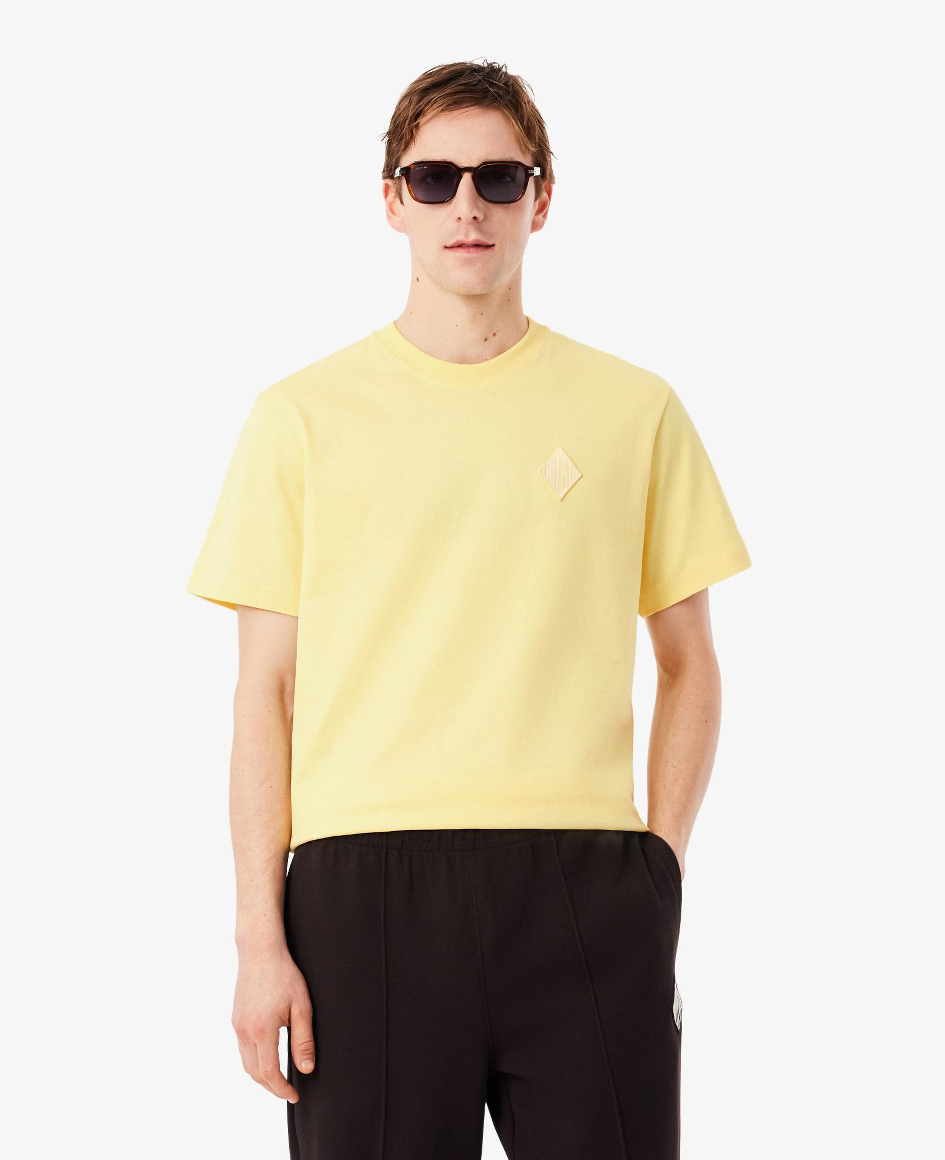 Erkek Classic Fit Bisiklet Yaka Sarı T-Shirt