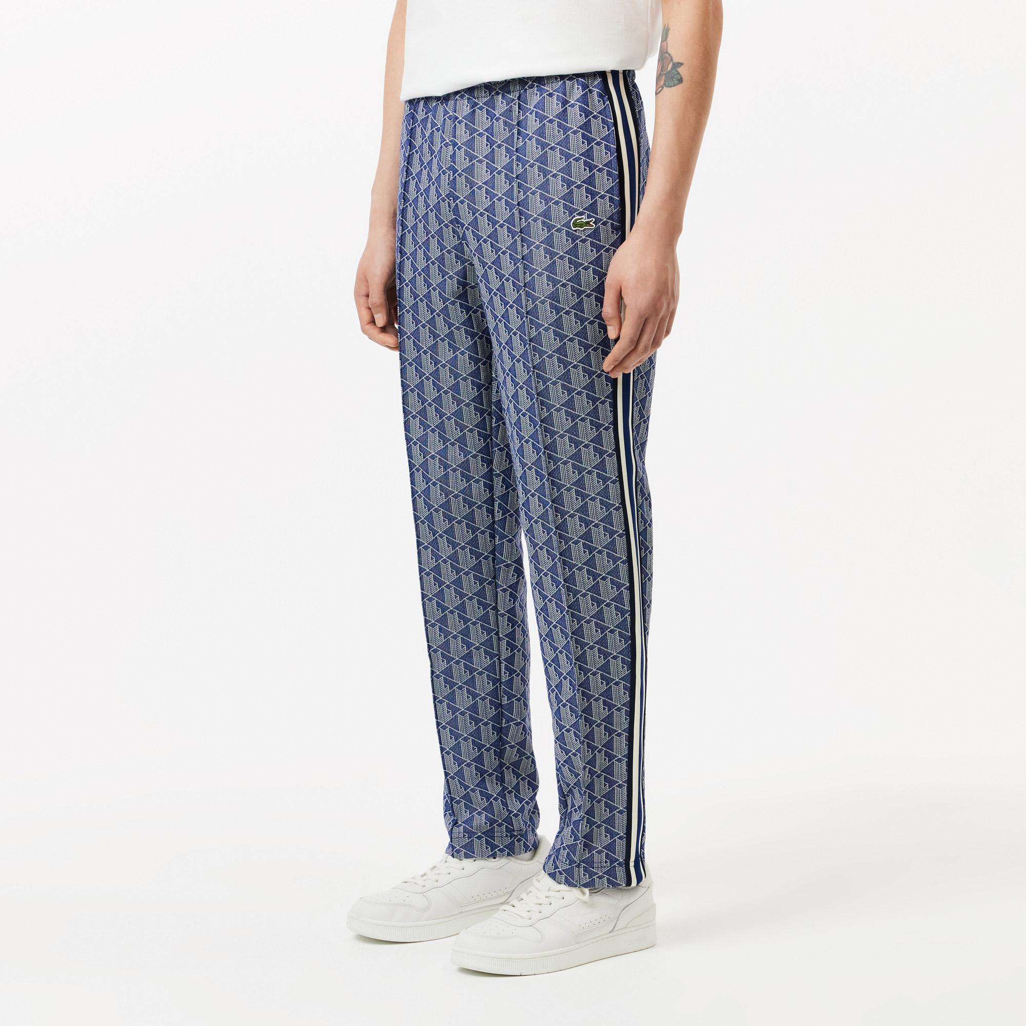Erkek Regular Fit Monogram Lacivert Eşofman Altı