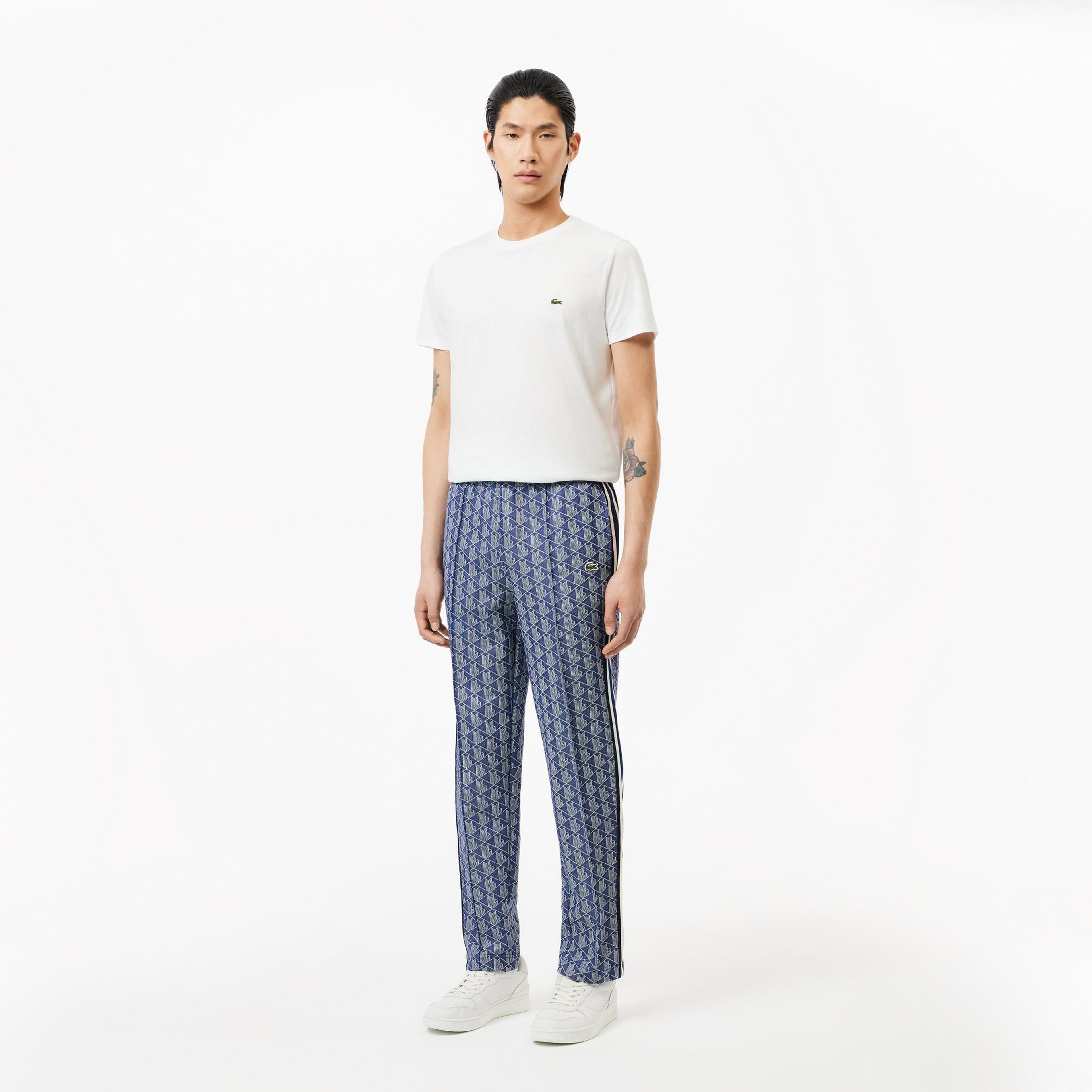 Erkek Regular Fit Monogram Lacivert Eşofman Altı